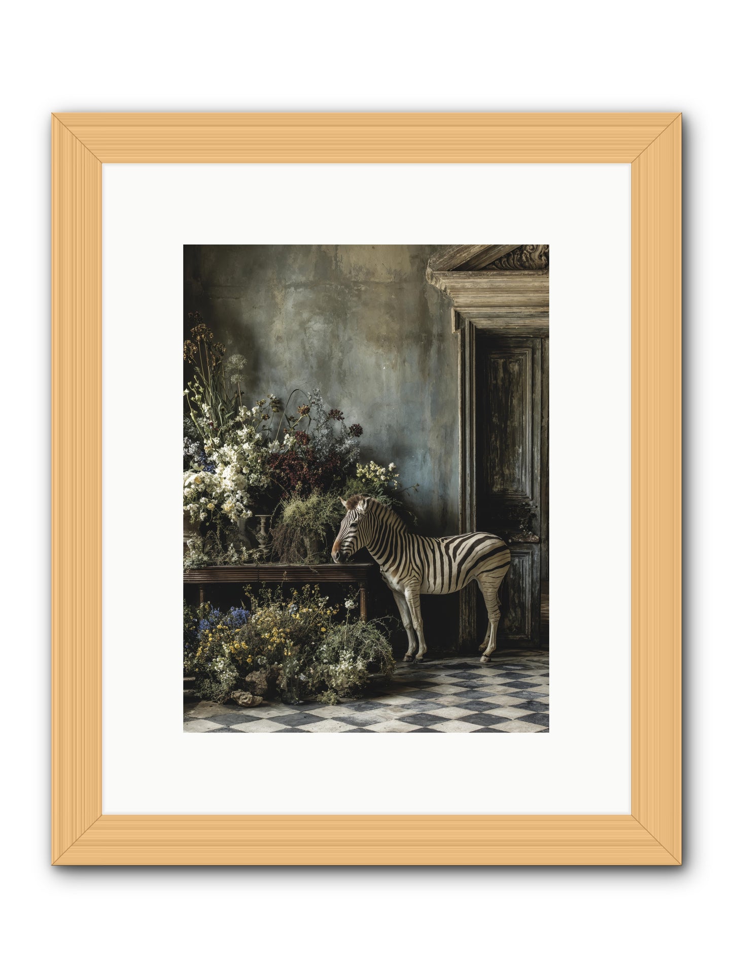 Silent Garden -- Framed Print - Natural 9x12