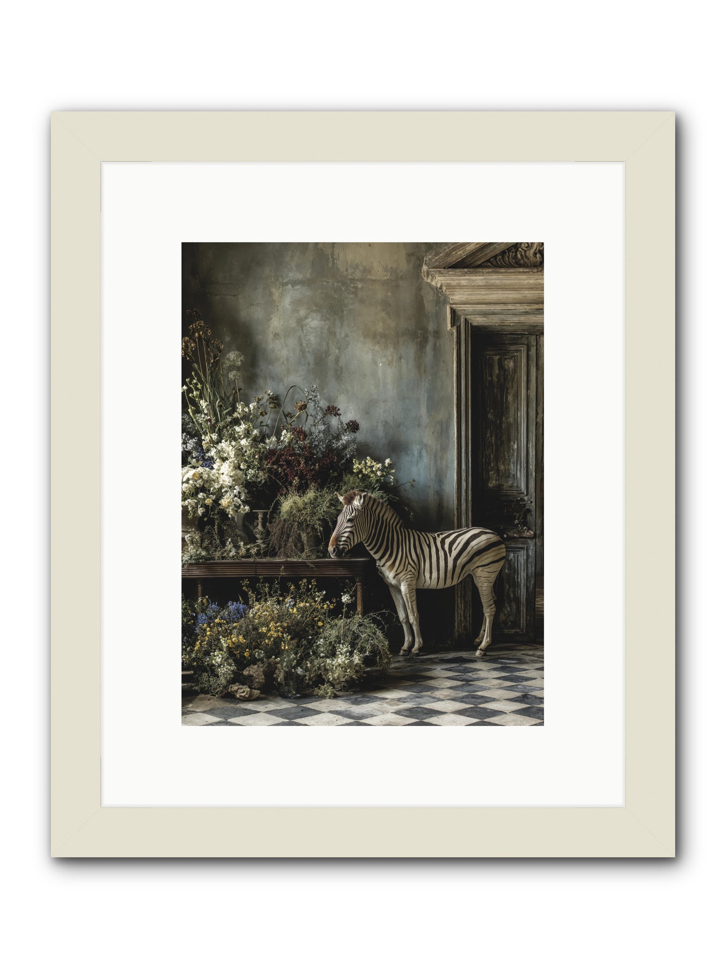 Silent Garden -- Framed Print - White 9x12
