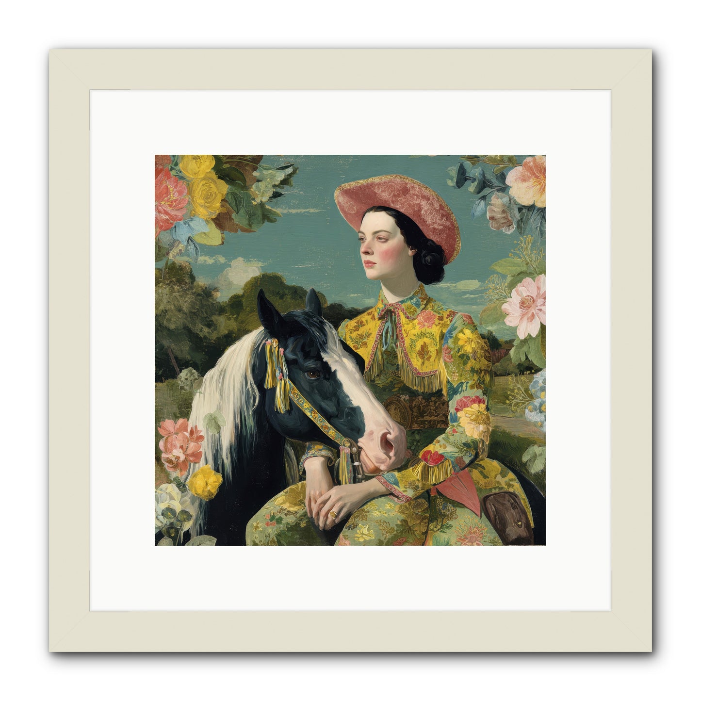 Silhouetted in the Gloaming -- Framed Print - White 12x12