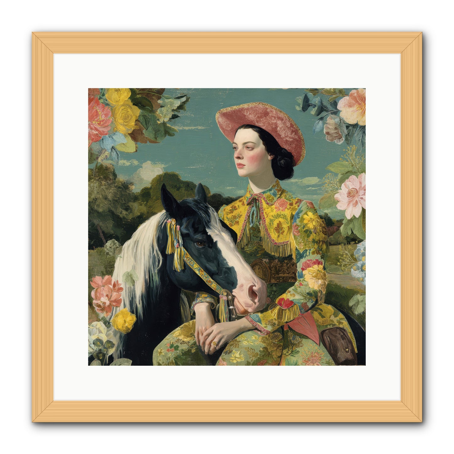 Silhouetted in the Gloaming -- Framed Print - Natural 16x16