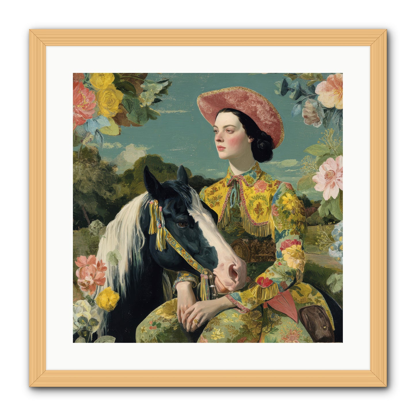 Silhouetted in the Gloaming -- Framed Print - Natural 20x20