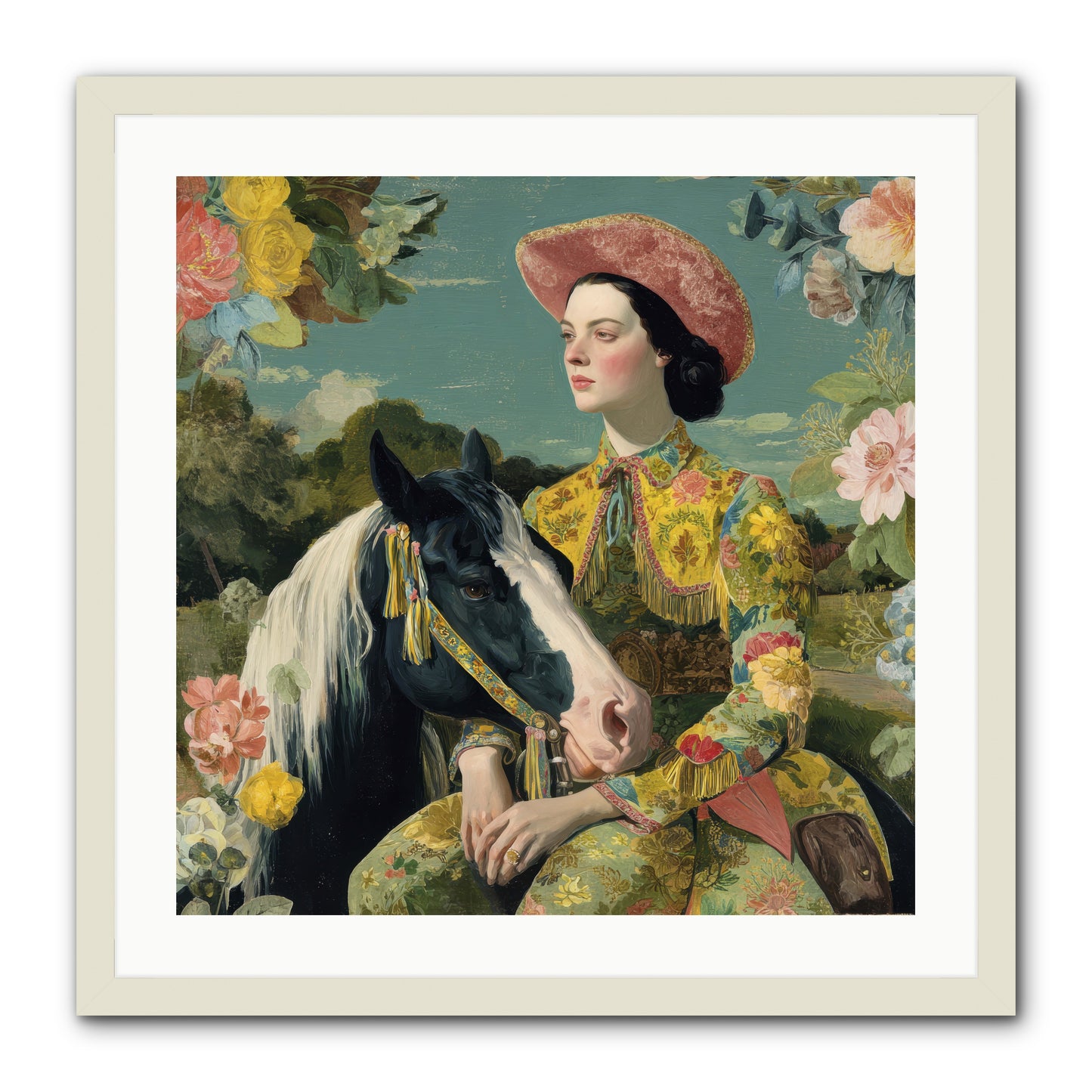 Silhouetted in the Gloaming -- Framed Print - White 24x24