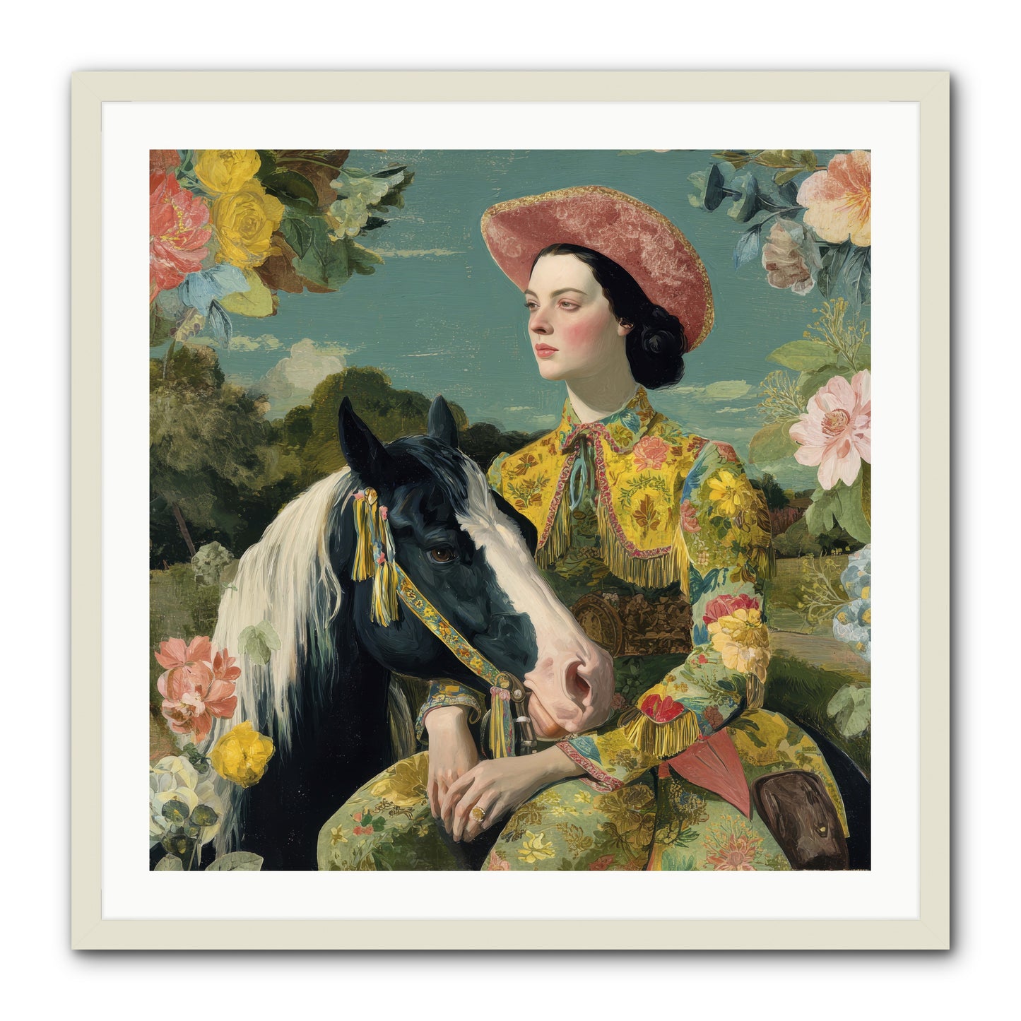 Silhouetted in the Gloaming -- Framed Print - White 30x30