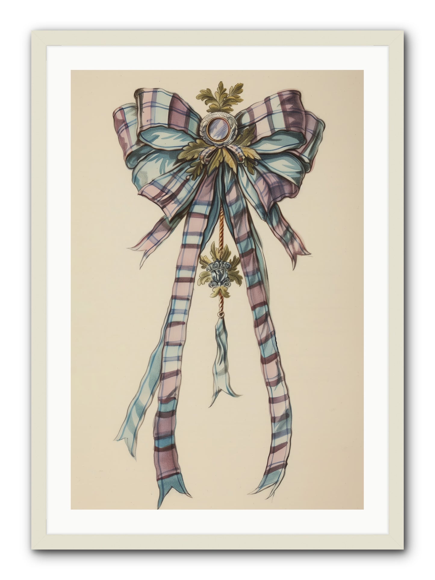 Silk Cascade -- Framed Print - White 24x36