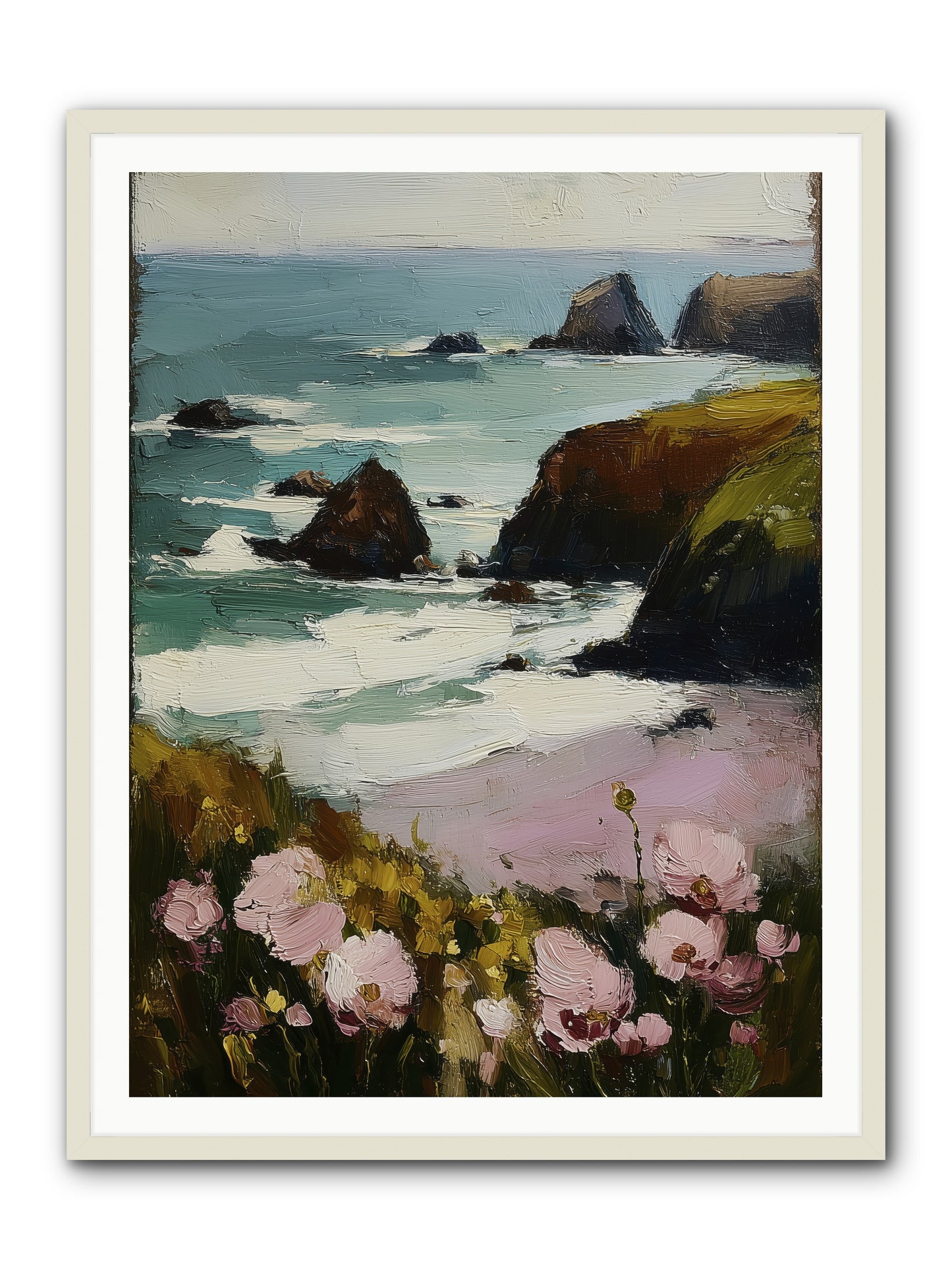 Silk-Spun Hours -- Framed Print - White 36x48