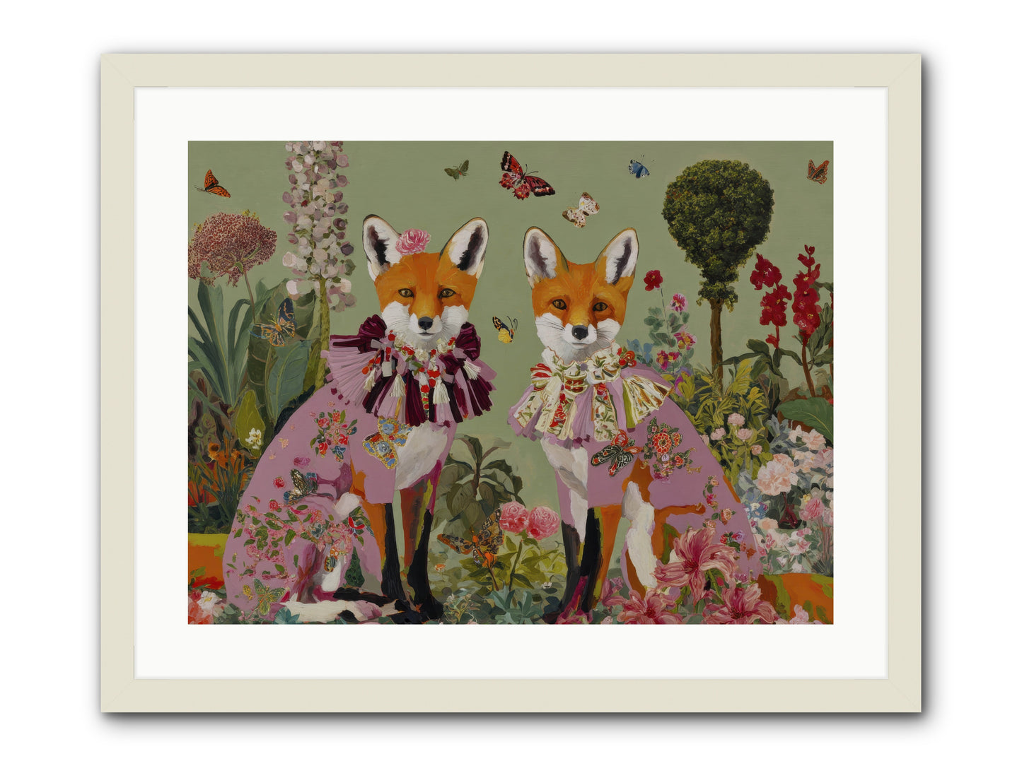Silk Trace -- Framed Print - White 24x18