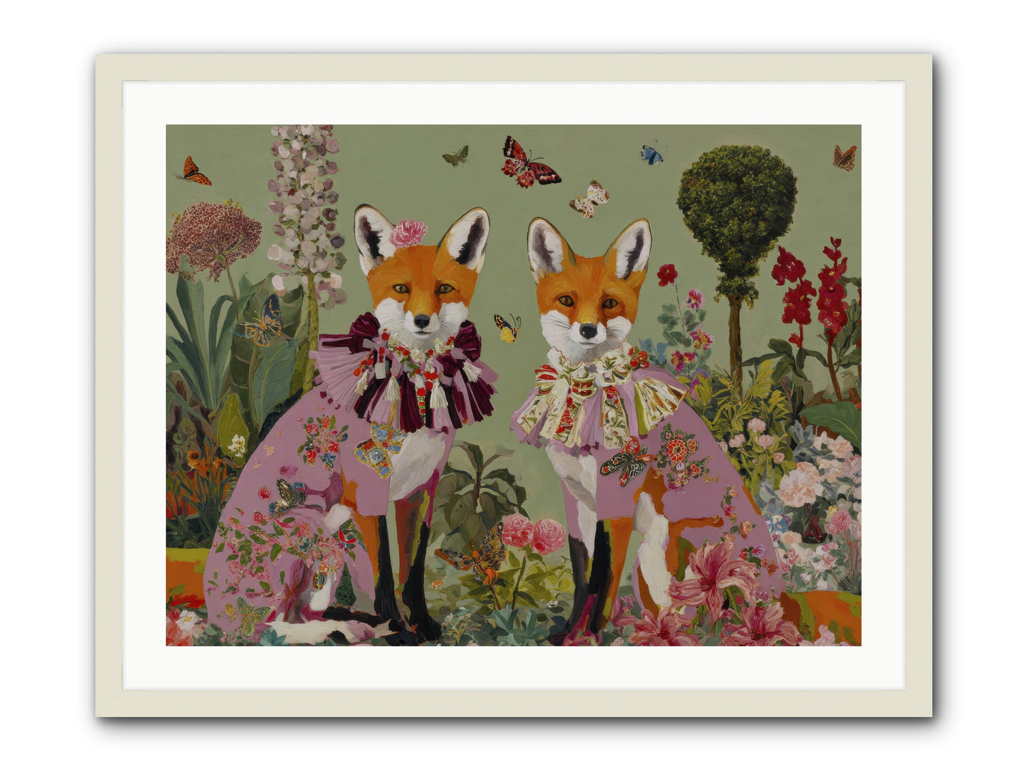 Silk Trace -- Framed Print - White 32x24