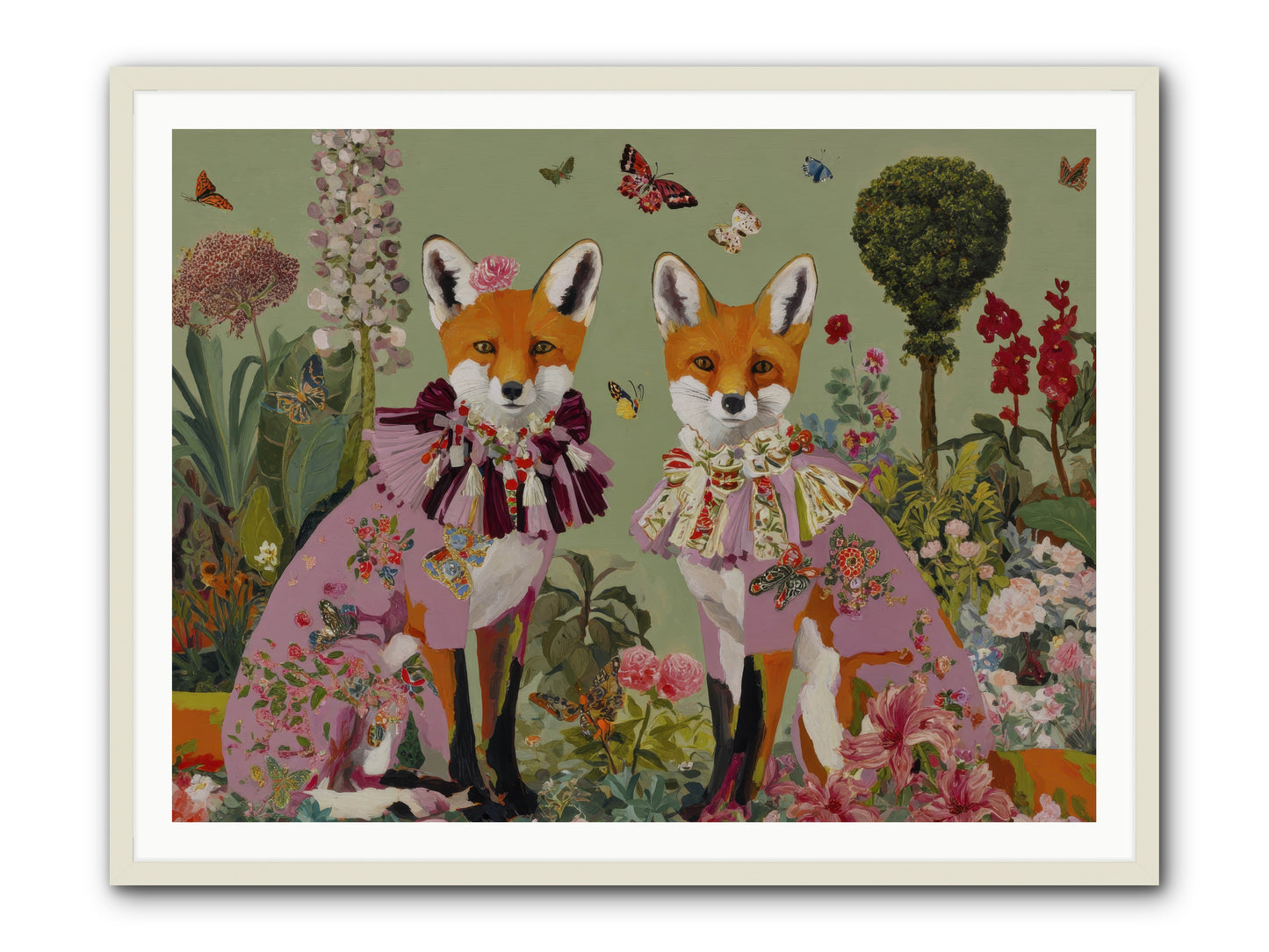 Silk Trace -- Framed Print - White 48x36