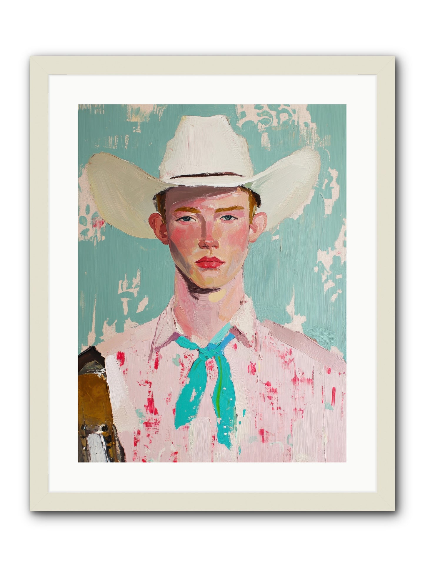 Silver Buckle -- Framed Print - White 18x24