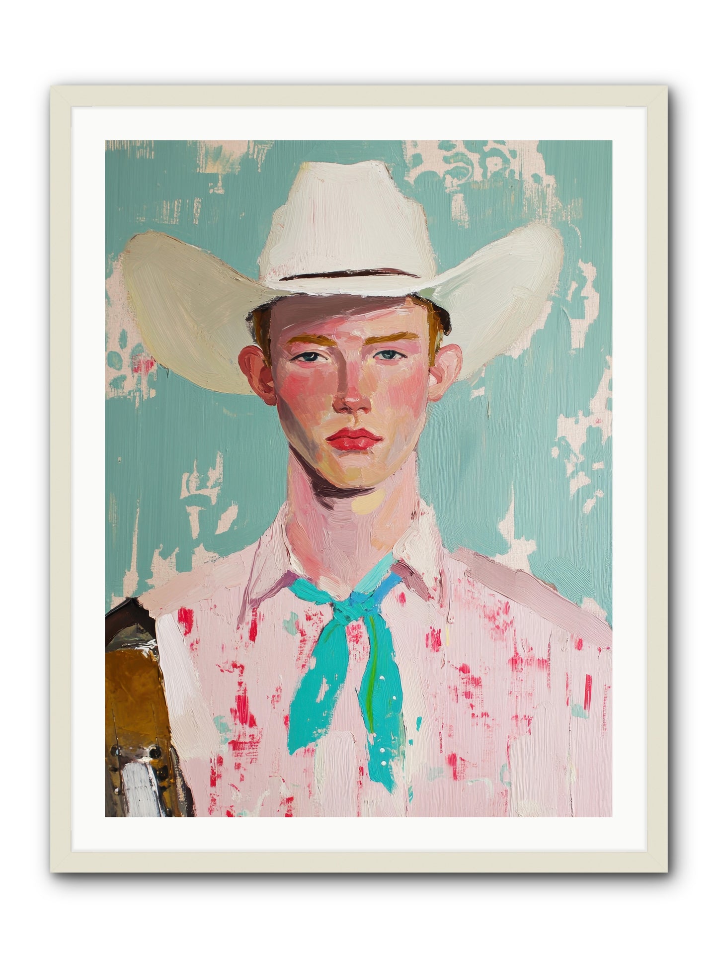 Silver Buckle -- Framed Print - White 30x40
