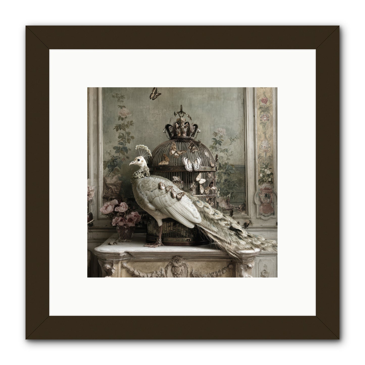 Silver Garden -- Framed Print - Black 10x10