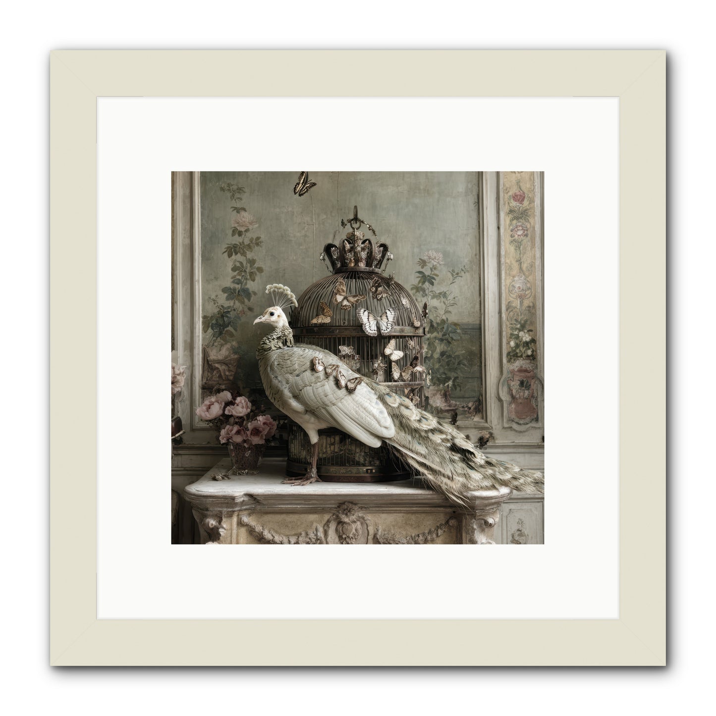Silver Garden -- Framed Print - White 10x10