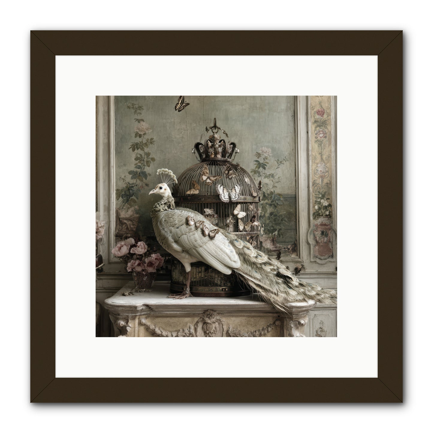 Silver Garden -- Framed Print - Black 12x12