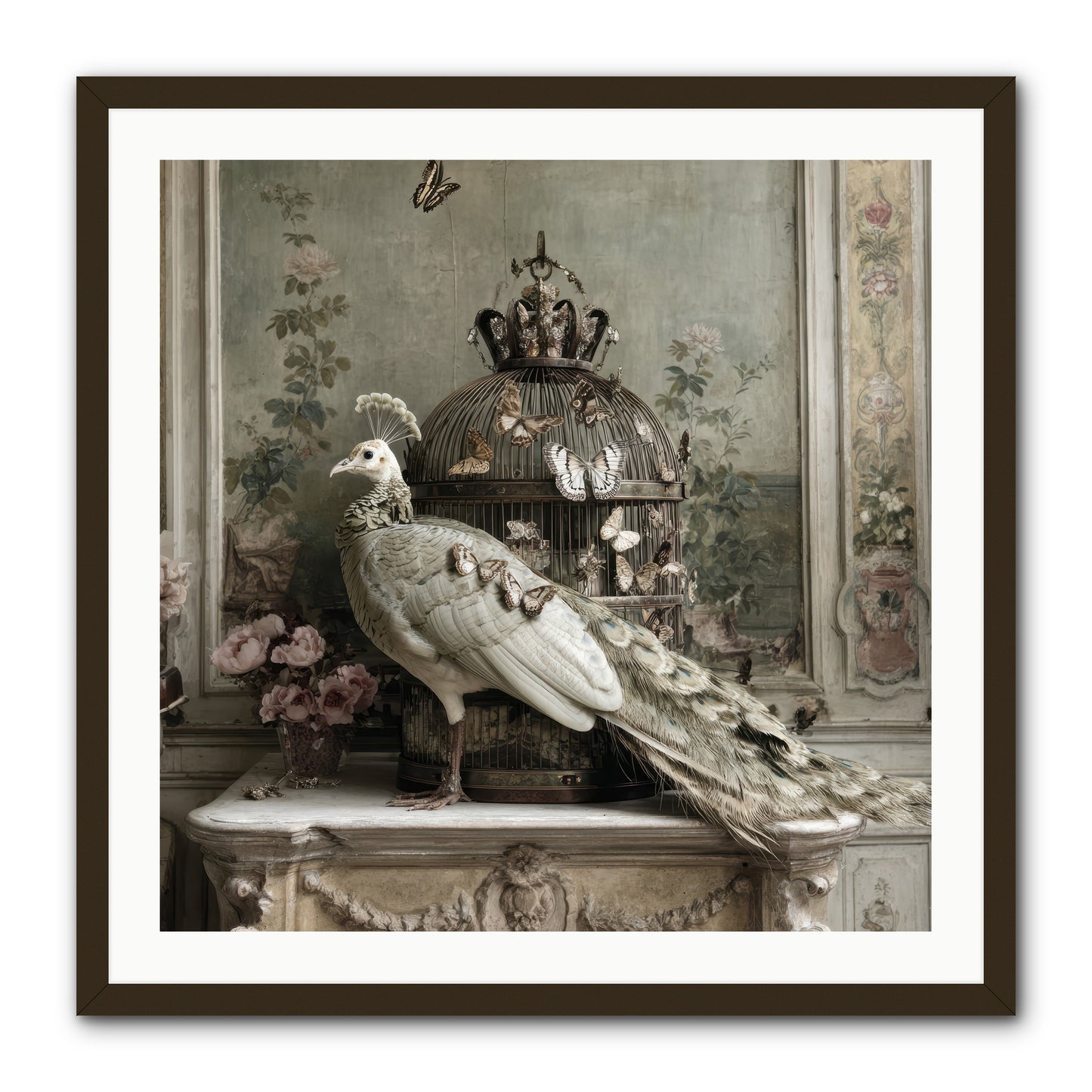 Silver Garden -- Framed Print - Black 30x30
