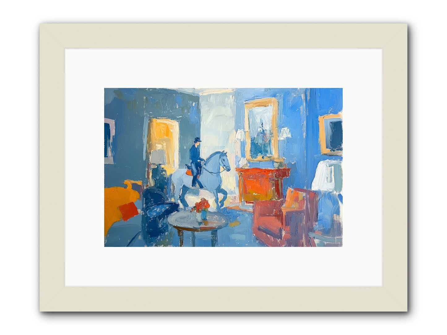 Silver Morning -- Framed Print - White 12x8