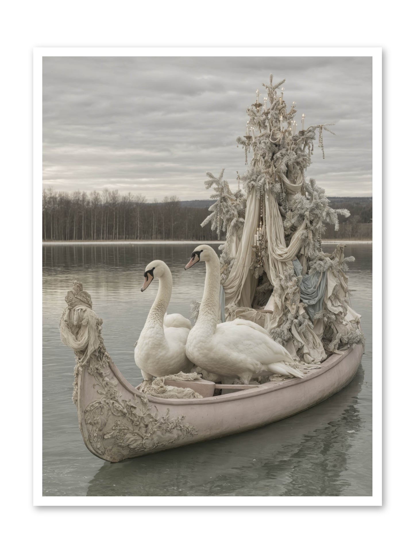 Silver Morning Glide -- Paper Print 36x48