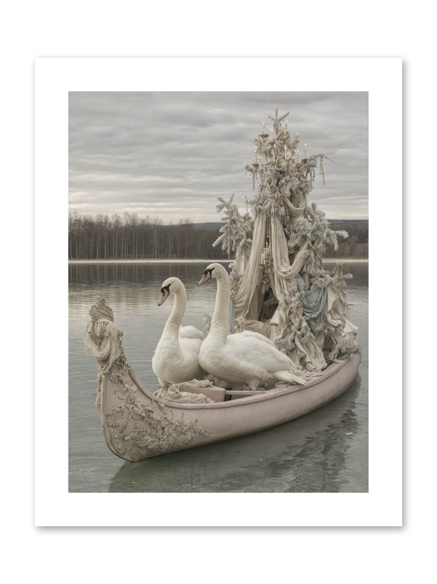 Silver Morning Glide -- Loose Canvas Print 9x12