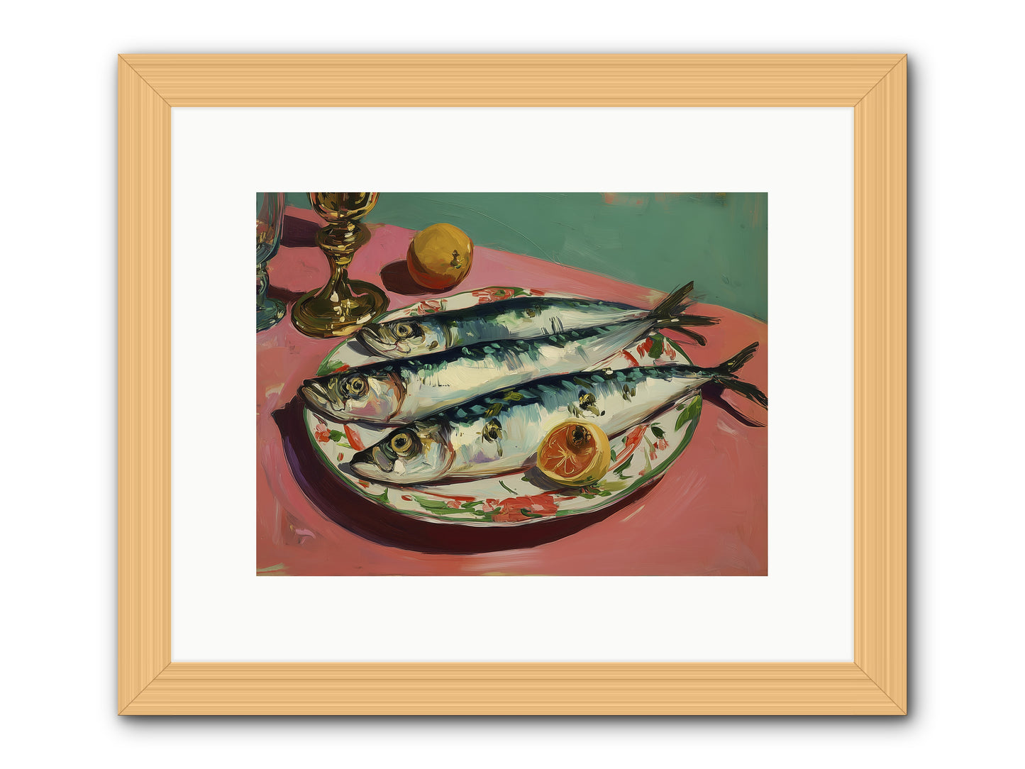 Silver Storm Feast -- Framed Print - Natural 12x9