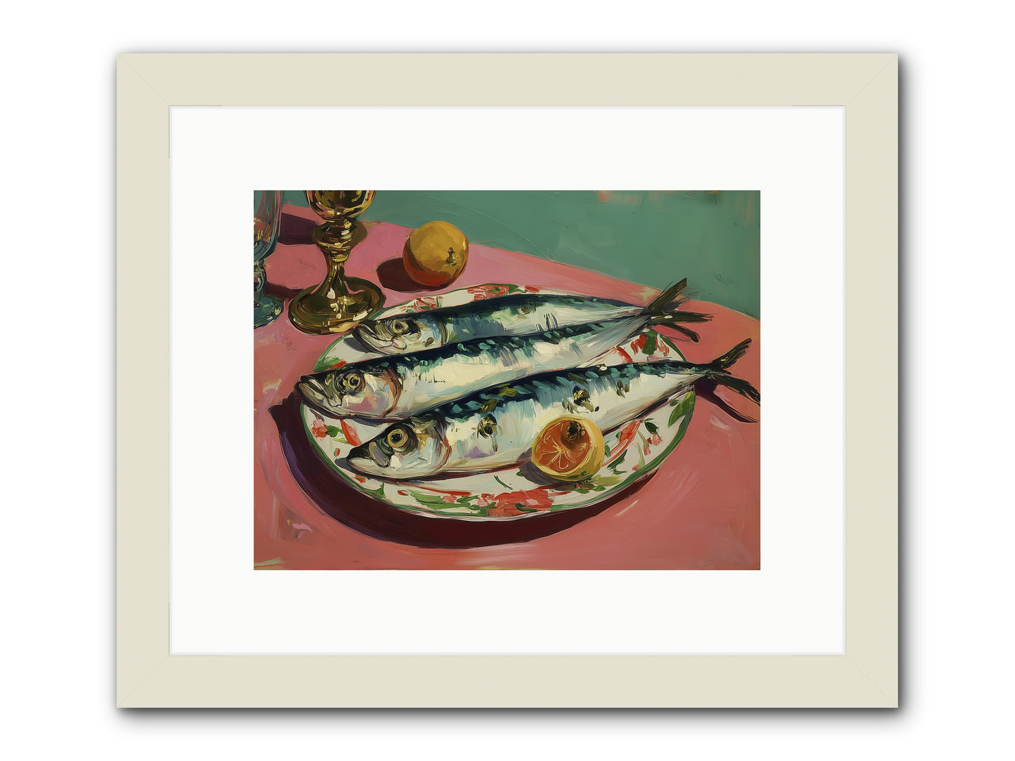 Silver Storm Feast -- Framed Print - White 12x9