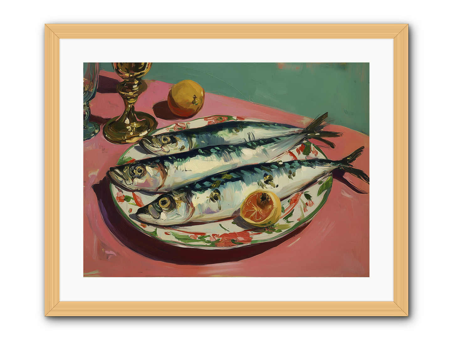 Silver Storm Feast -- Framed Print - Natural 24x18
