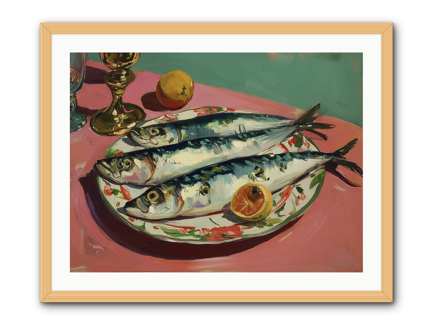 Silver Storm Feast -- Framed Print - Natural 32x24