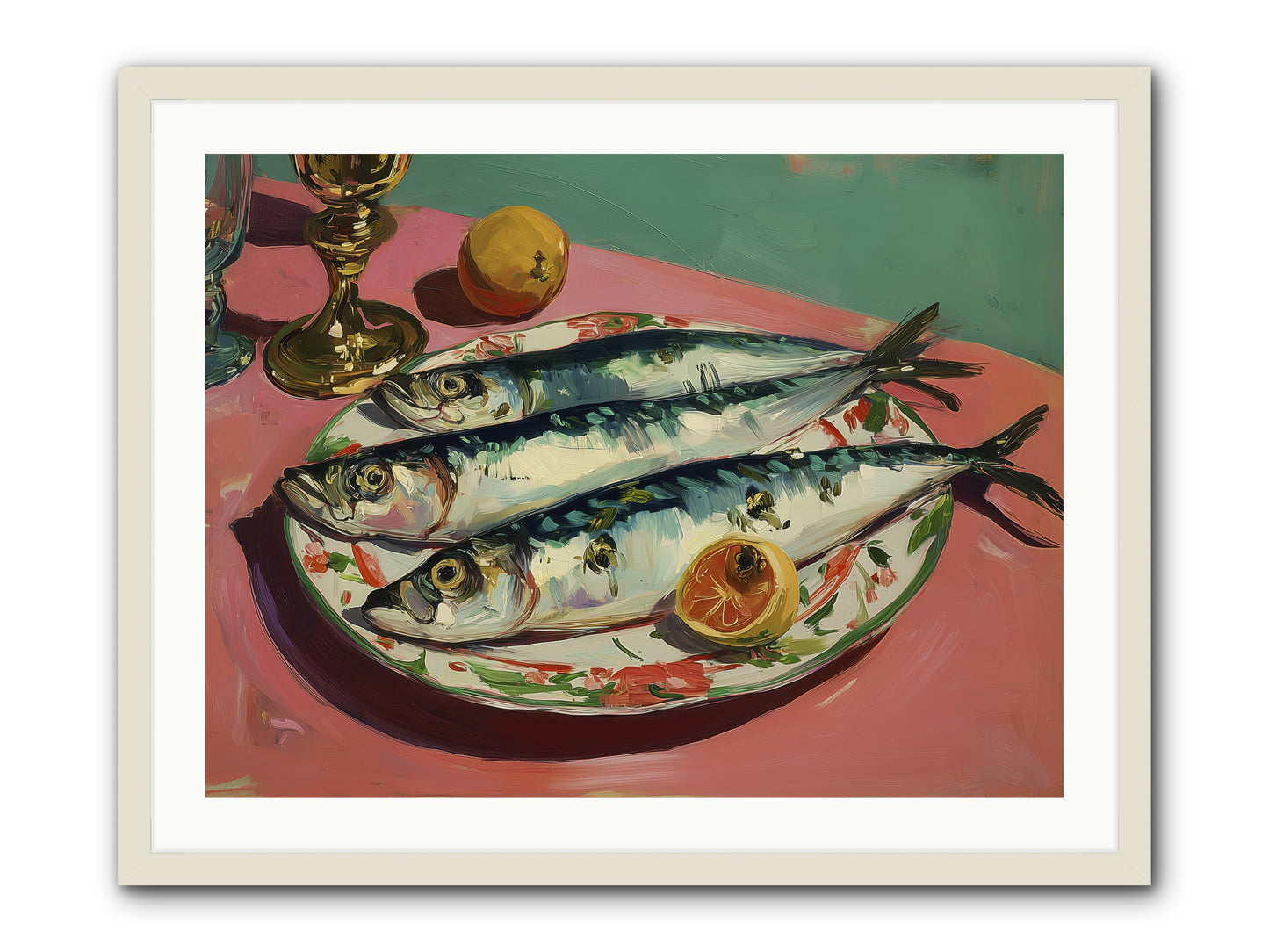 Silver Storm Feast -- Framed Print - White 32x24