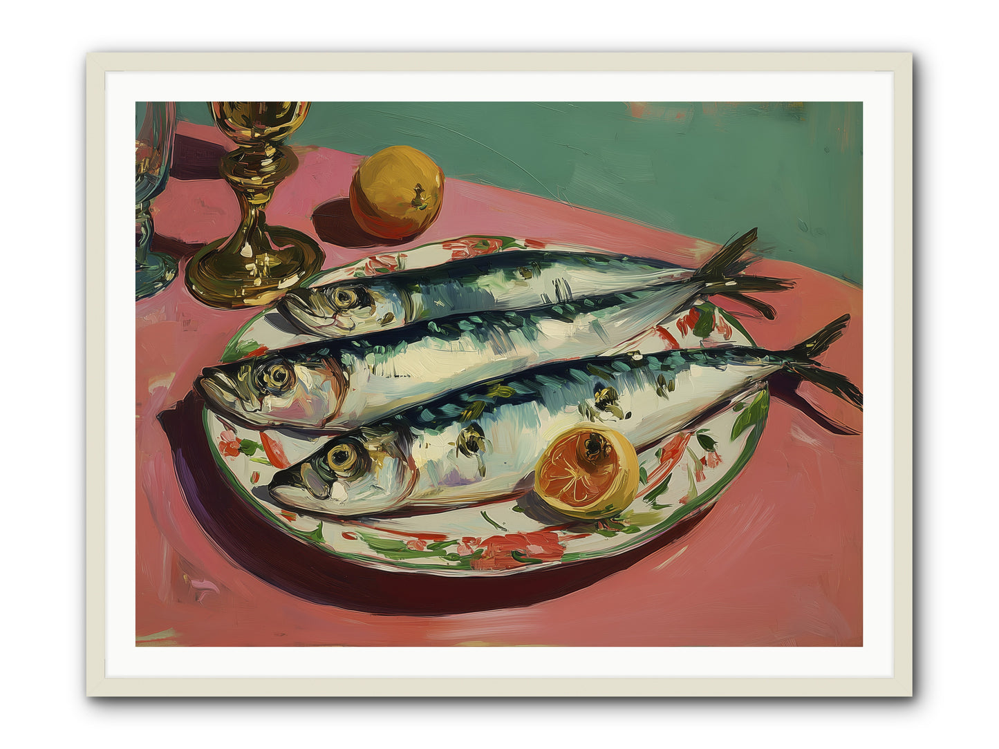 Silver Storm Feast -- Framed Print - White 48x36