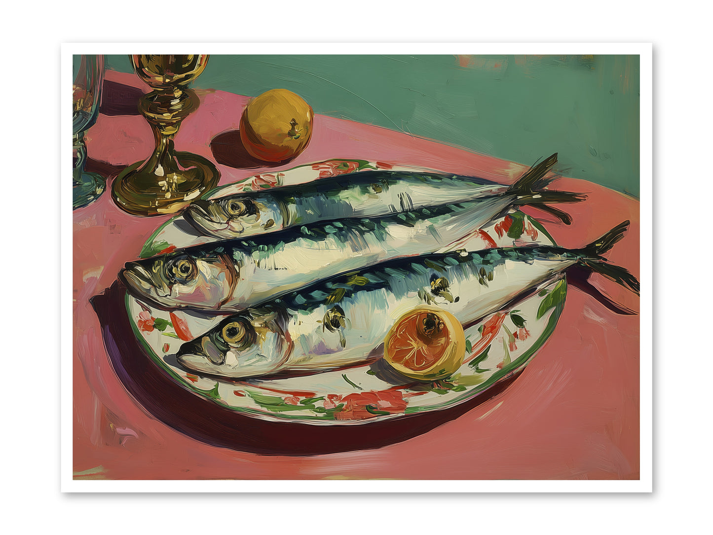 Silver Storm Feast -- Loose Canvas Print 48x36