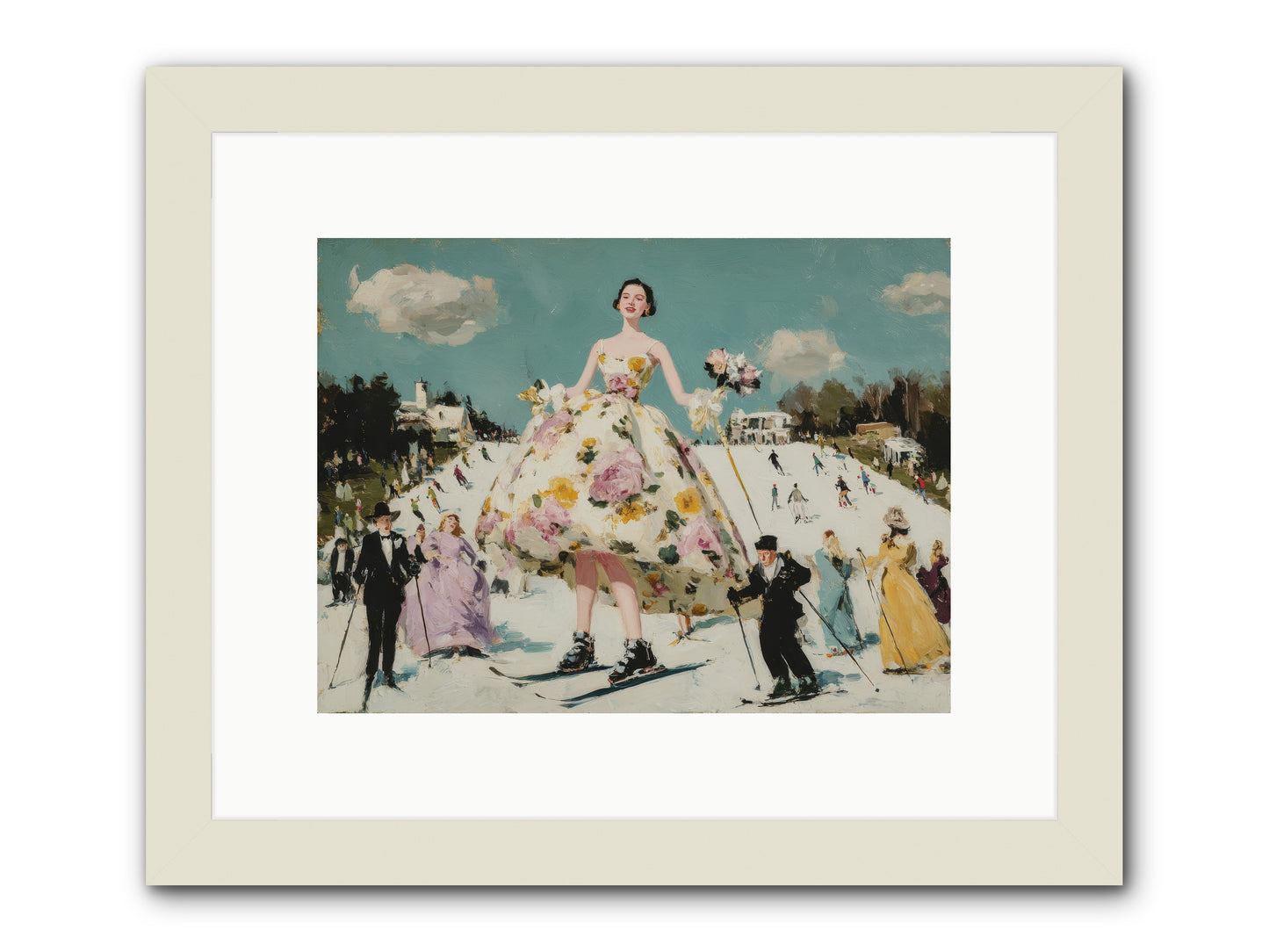 Silverpine Mosaic-REZ -- Framed Print - White 12x9