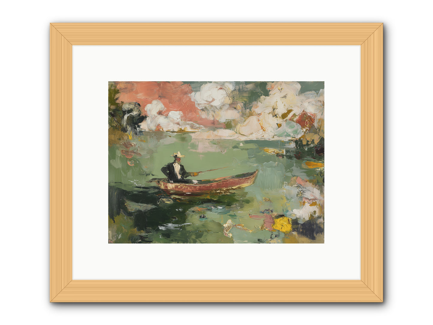 Single Ripple -- Framed Print - Natural 12x9