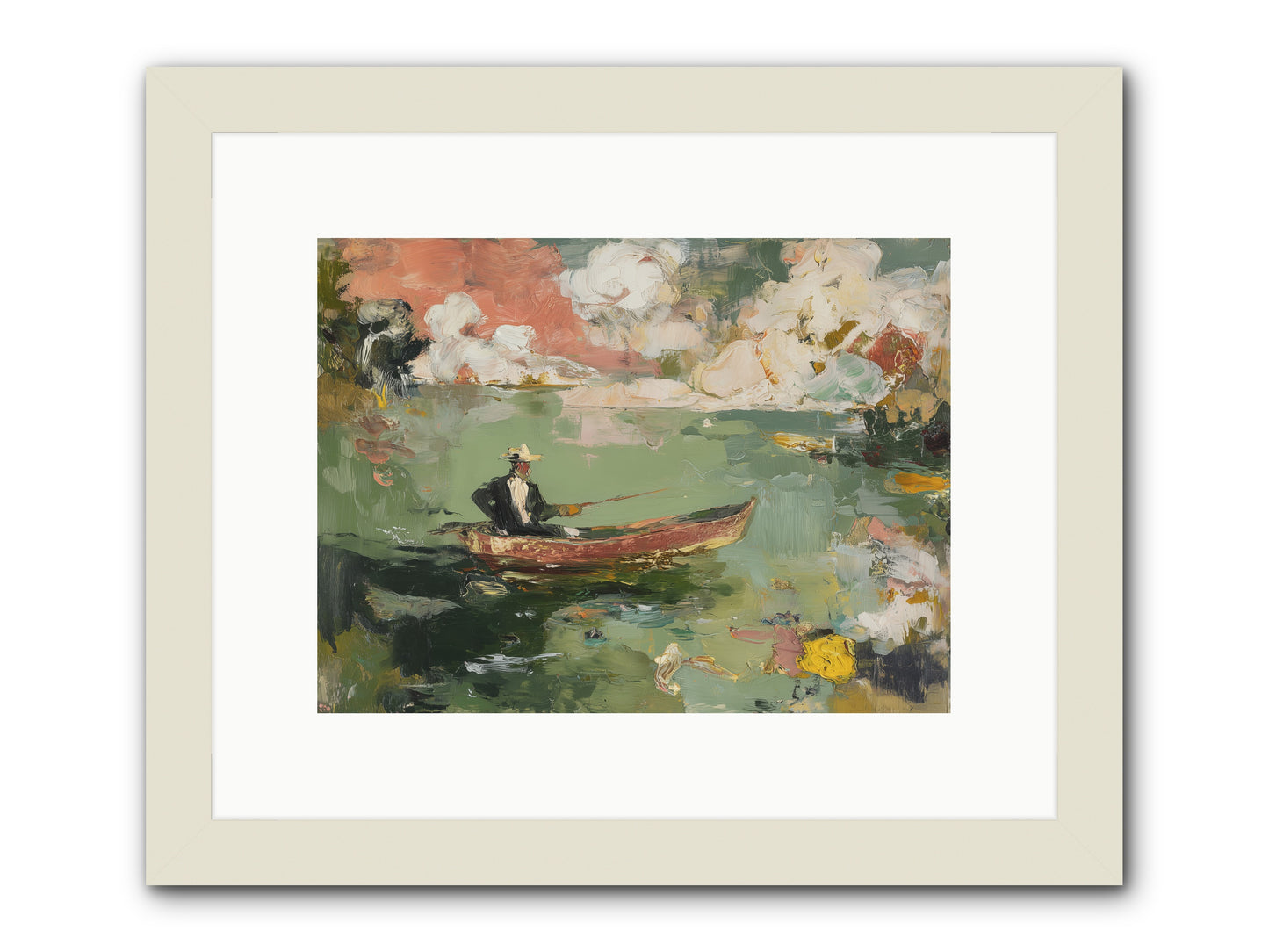 Single Ripple -- Framed Print - White 12x9
