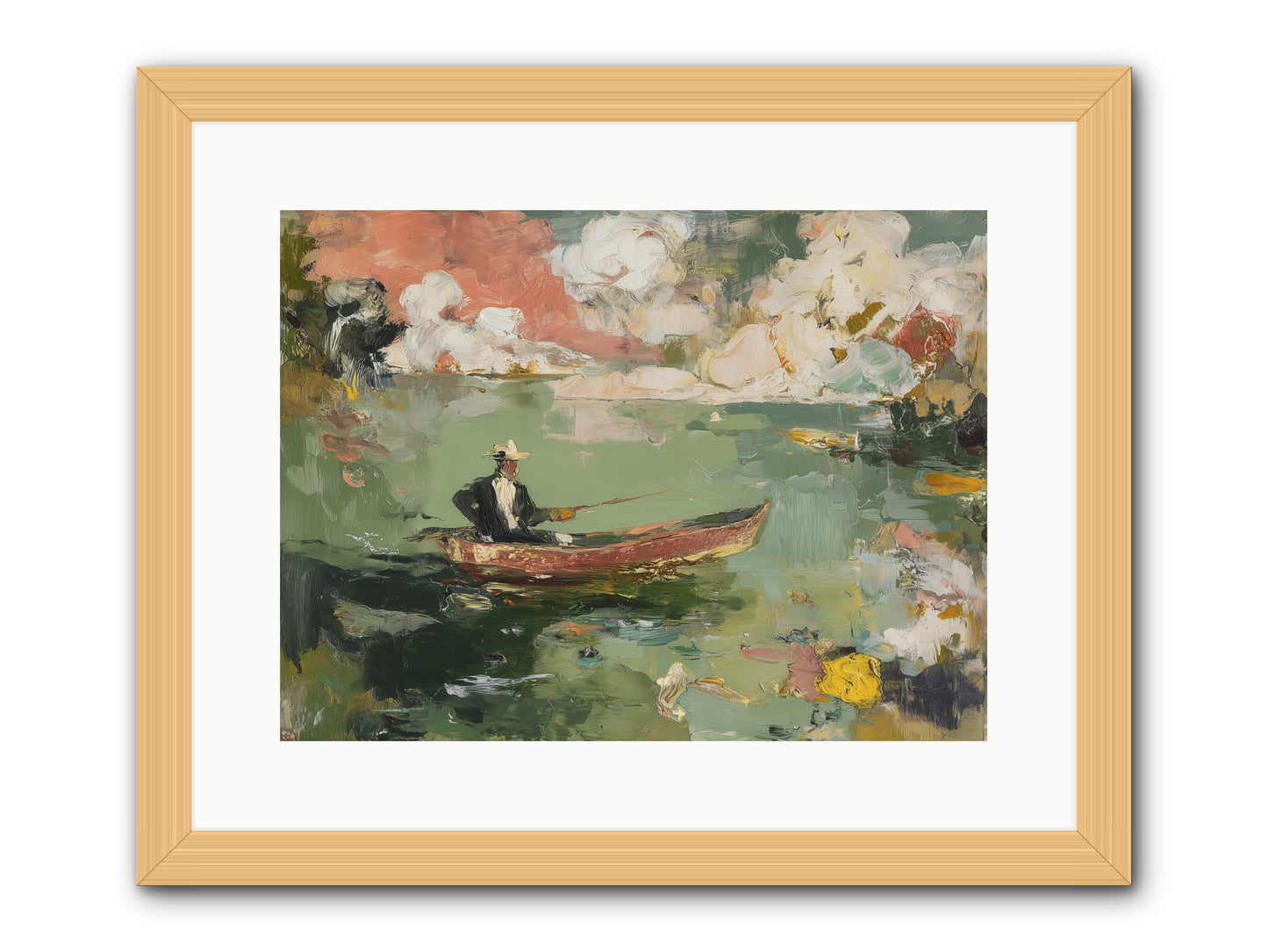 Single Ripple -- Framed Print - Natural 16x12
