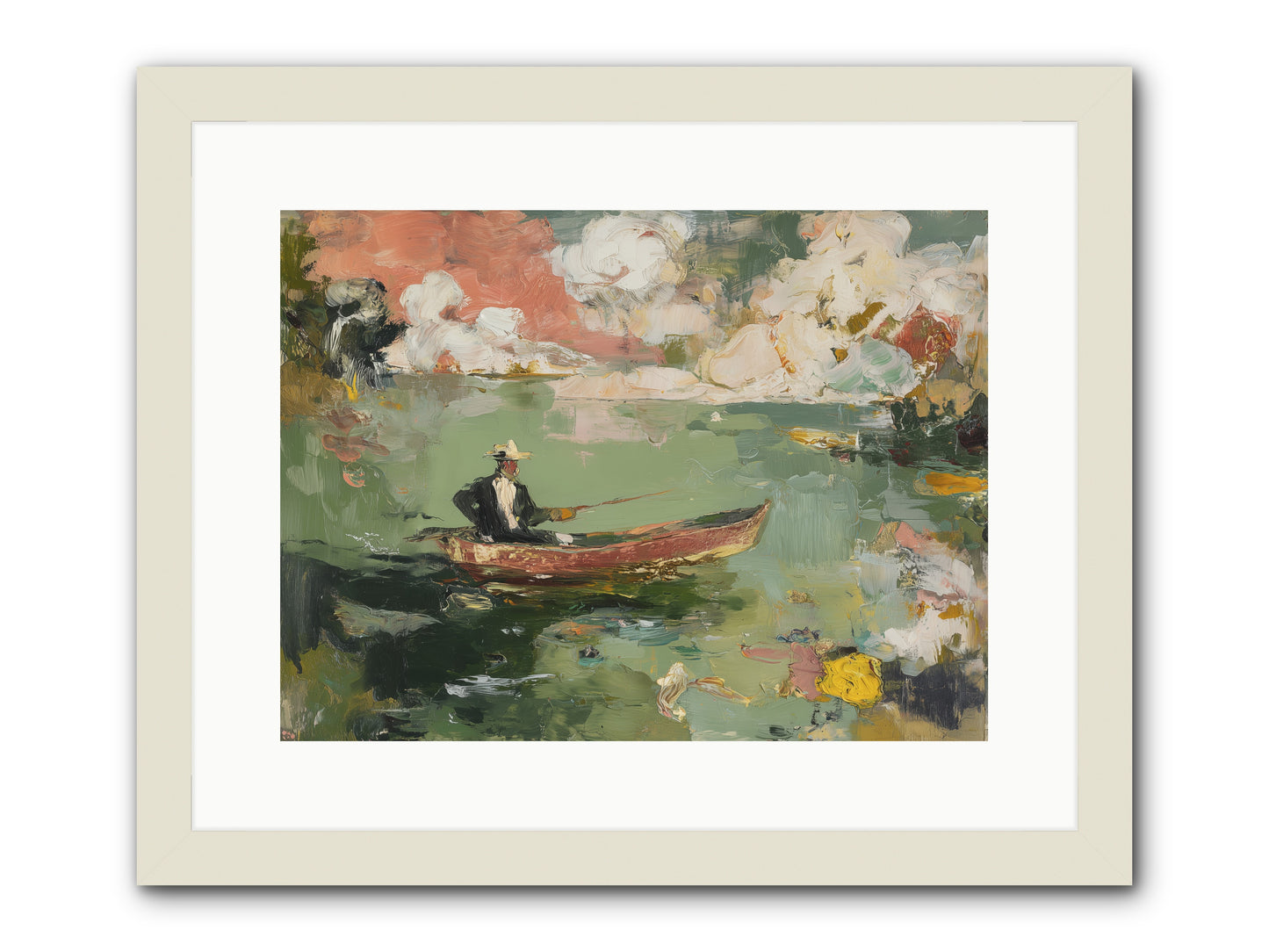 Single Ripple -- Framed Print - White 16x12