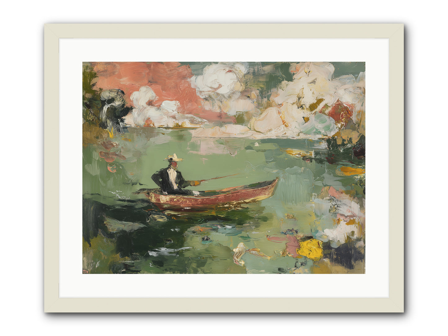 Single Ripple -- Framed Print - White 24x18