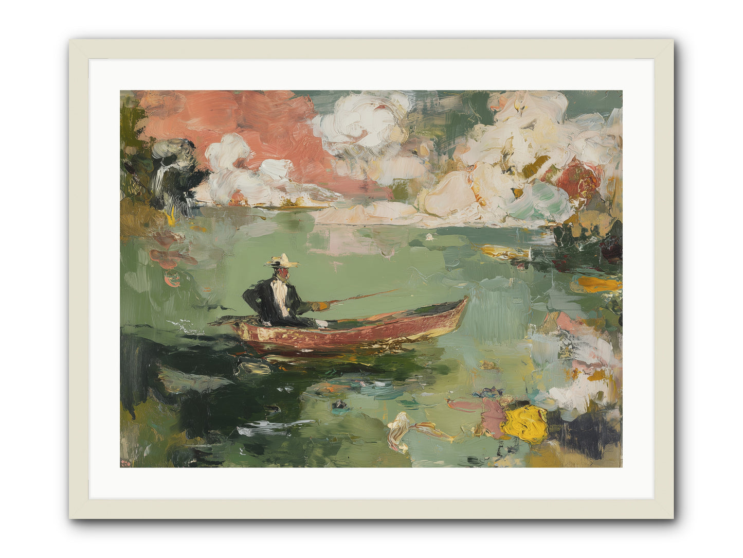 Single Ripple -- Framed Print - White 32x24