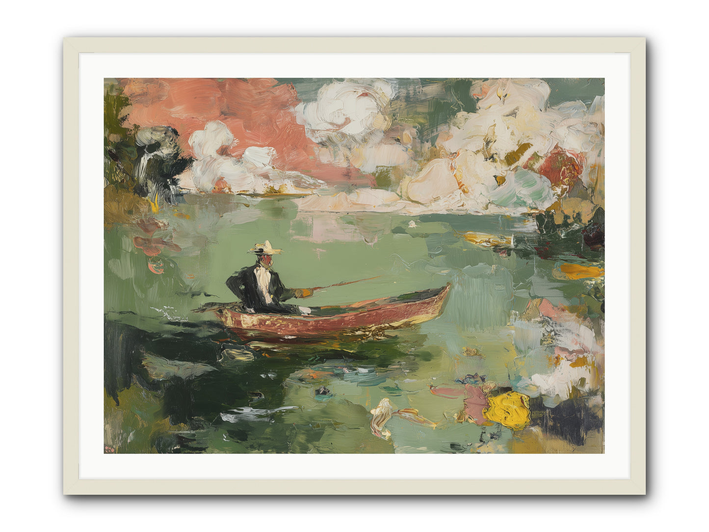 Single Ripple -- Framed Print - White 40x30