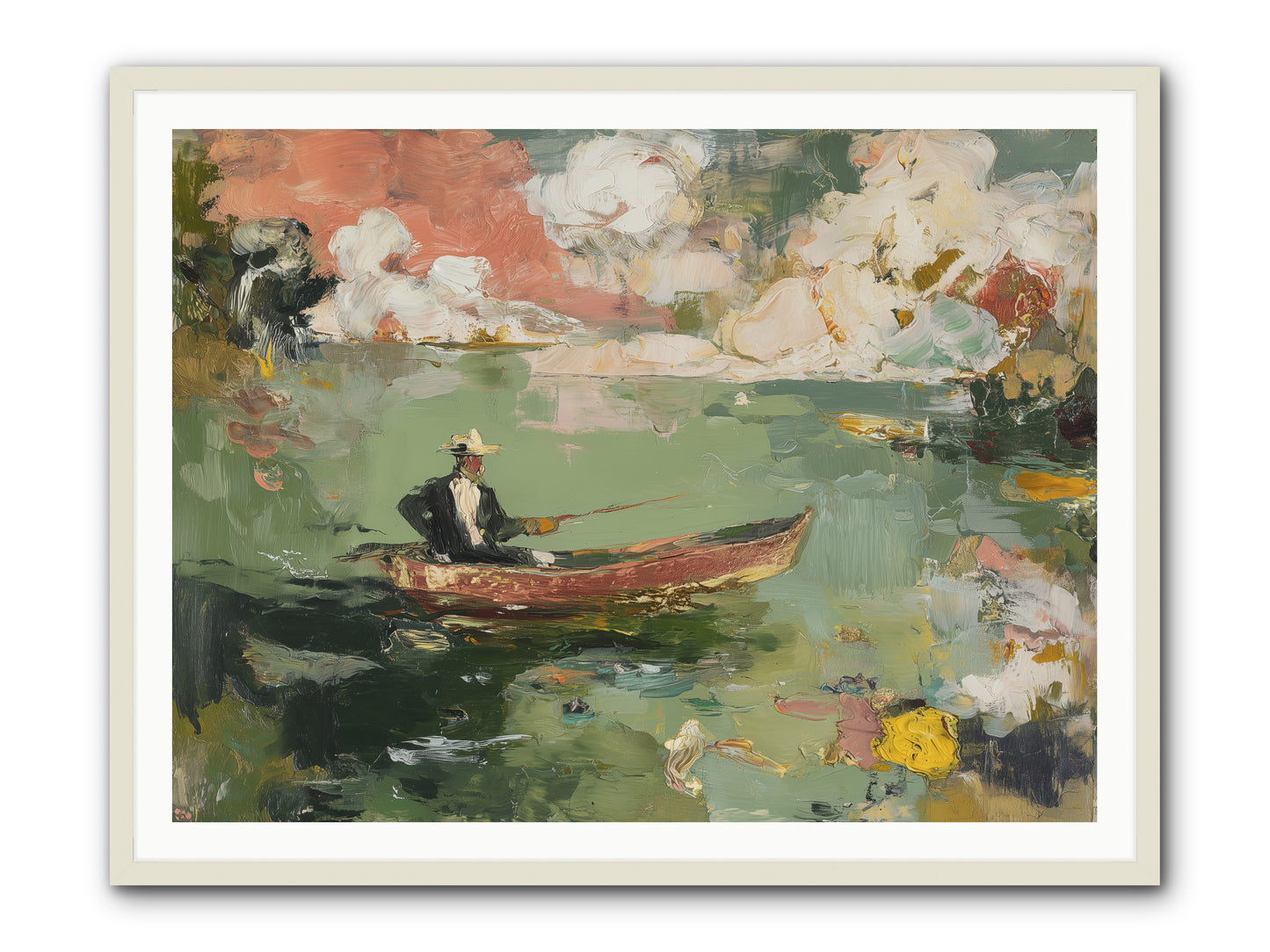 Single Ripple -- Framed Print - White 48x36