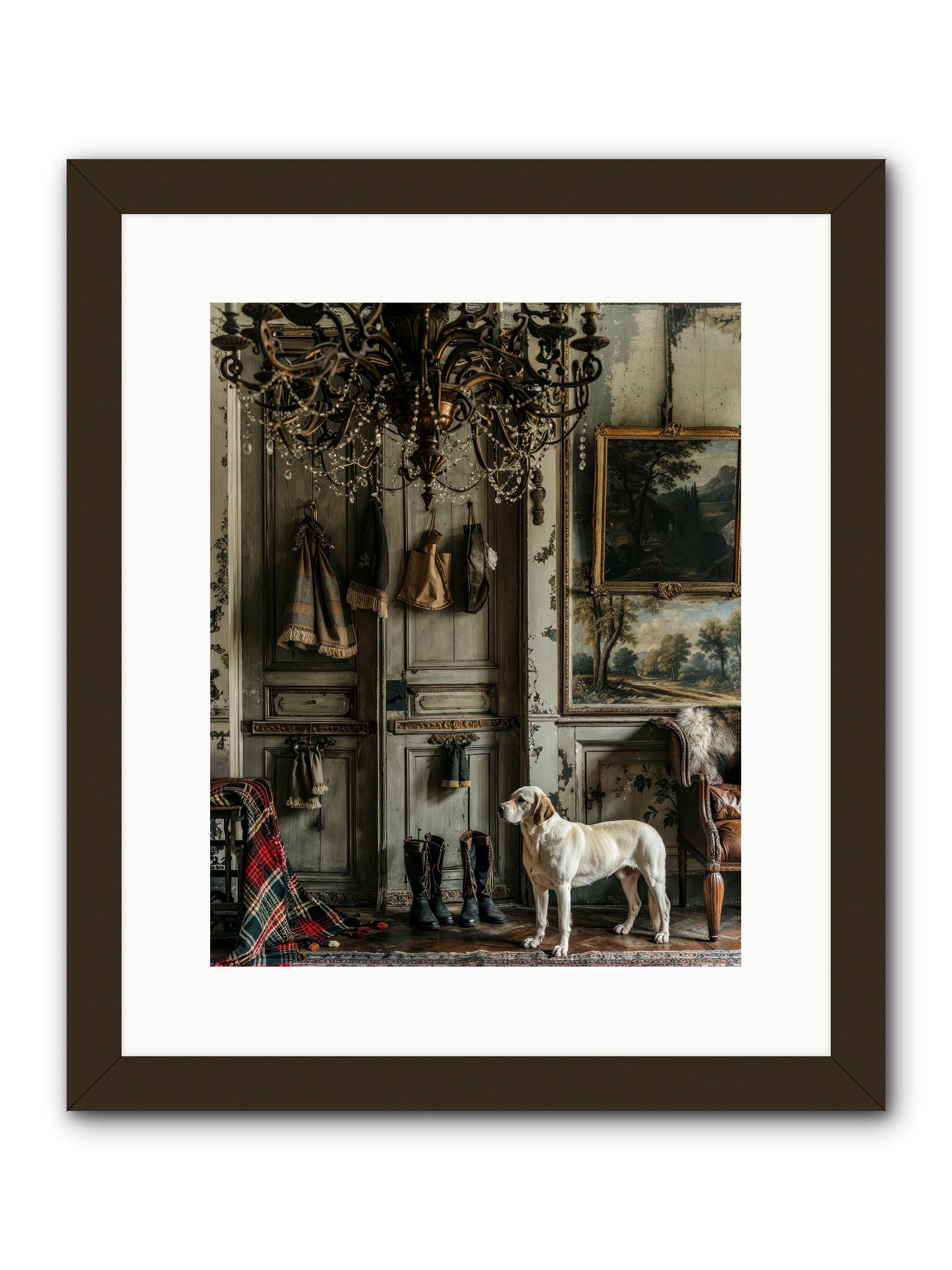 Sir Whiskers Von Snuggle -- Framed Print - Black 12x15