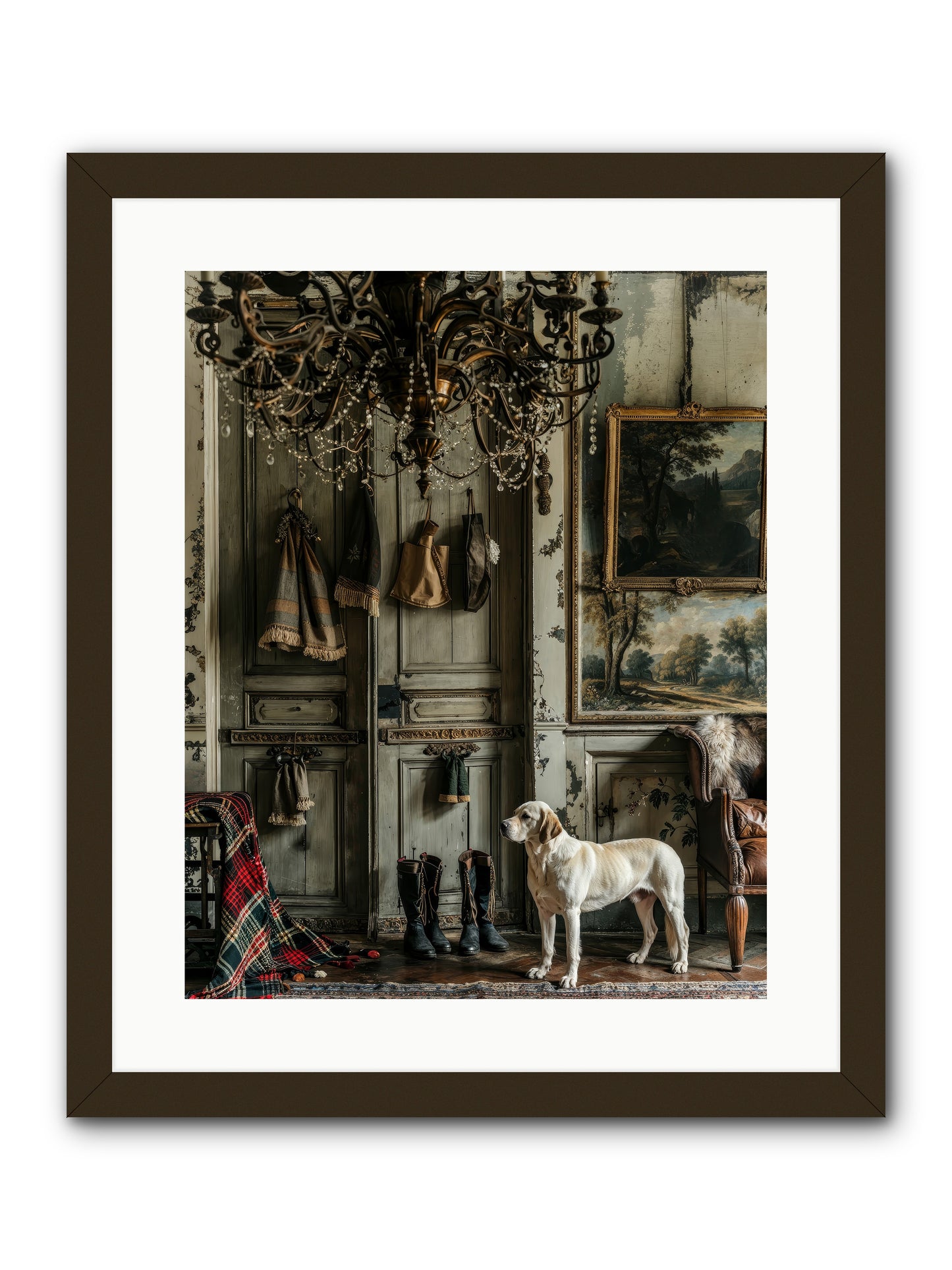 Sir Whiskers Von Snuggle -- Framed Print - Black 16x20
