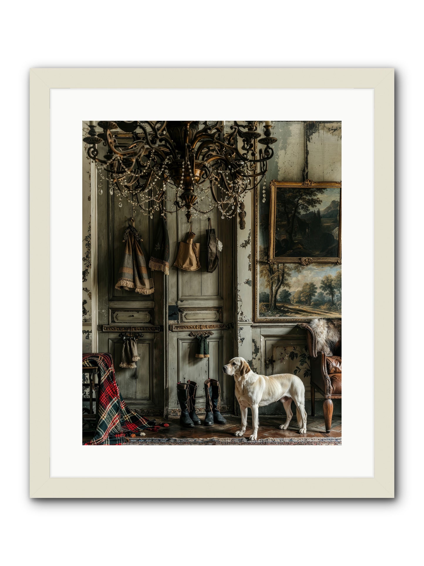 Sir Whiskers Von Snuggle -- Framed Print - White 16x20