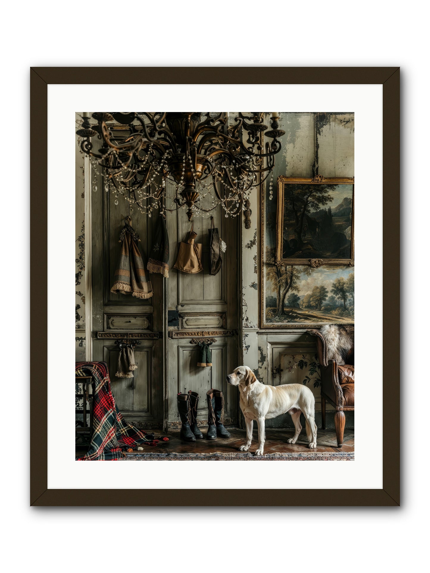 Sir Whiskers Von Snuggle -- Framed Print - Black 20x25