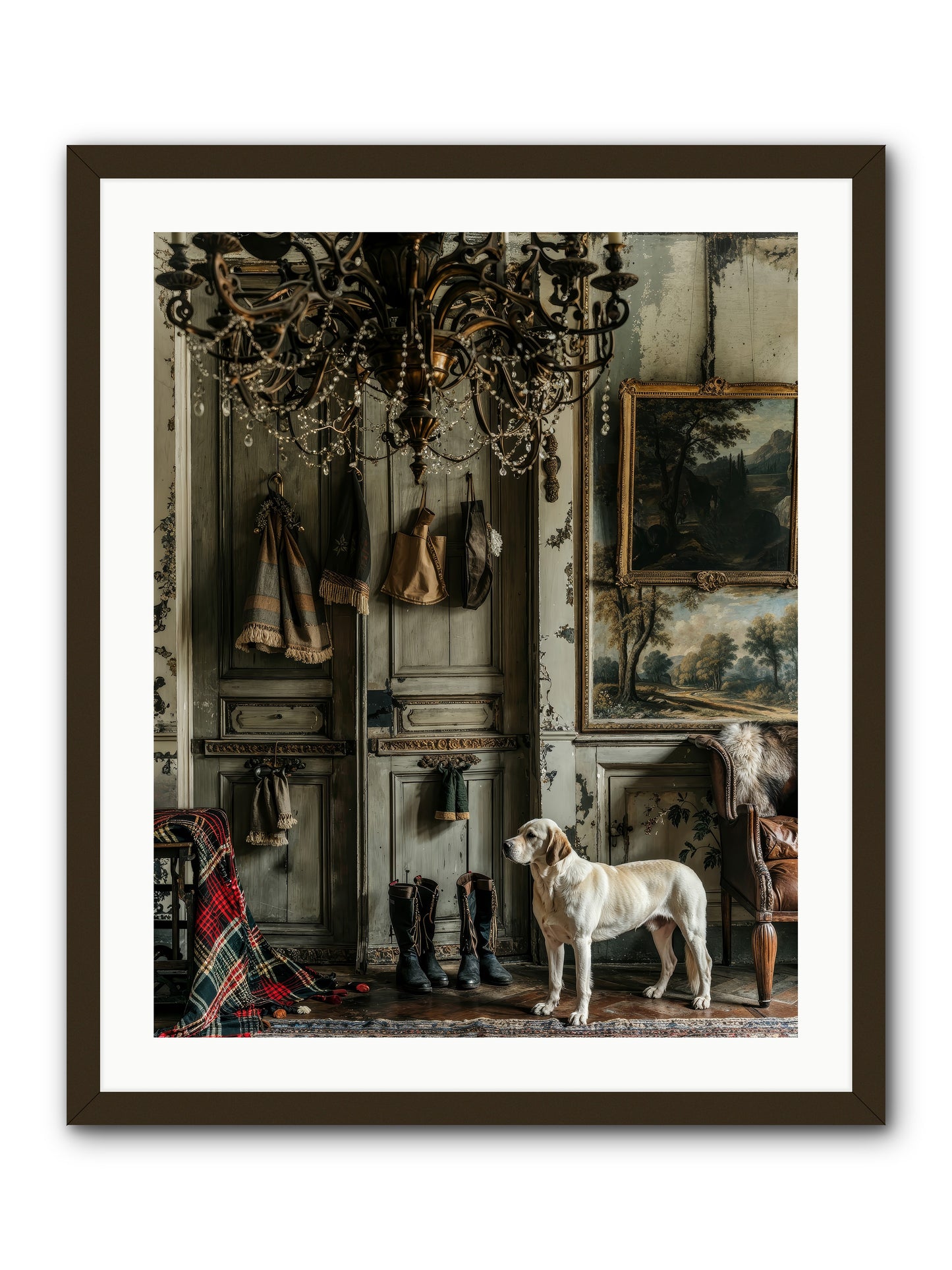 Sir Whiskers Von Snuggle -- Framed Print - Black 24x30