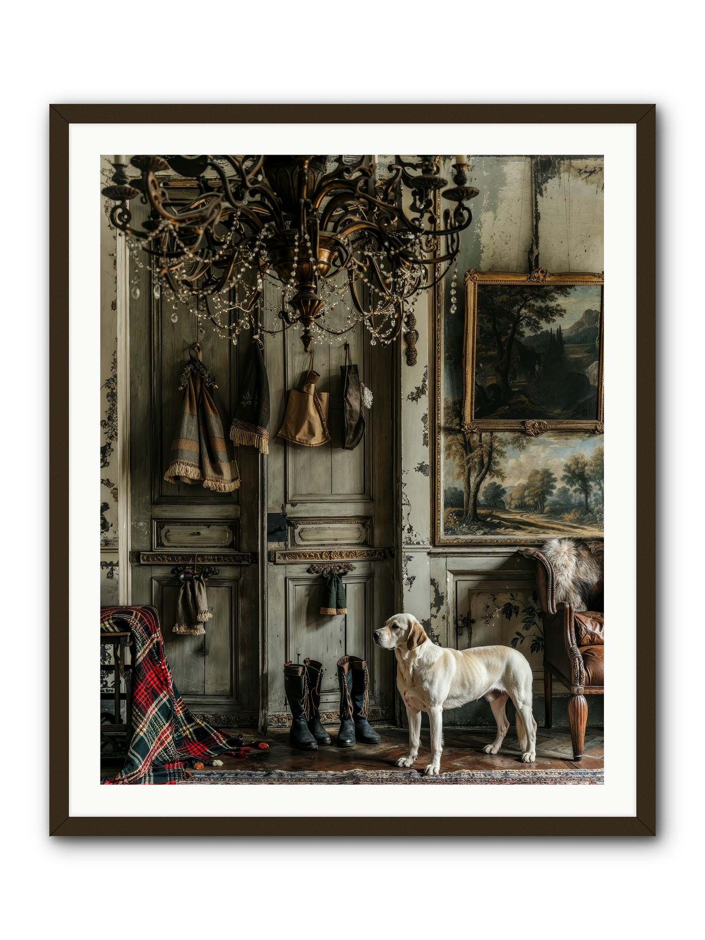 Sir Whiskers Von Snuggle -- Framed Print - Black 32x40