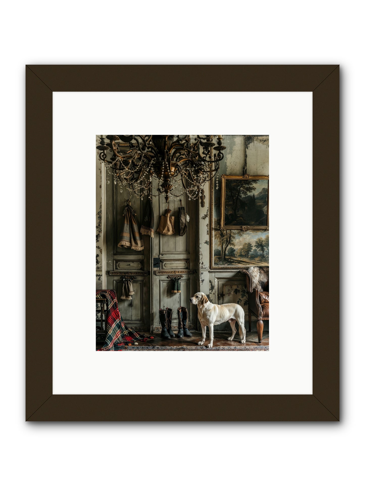 Sir Whiskers Von Snuggle -- Framed Print - Black 8x10