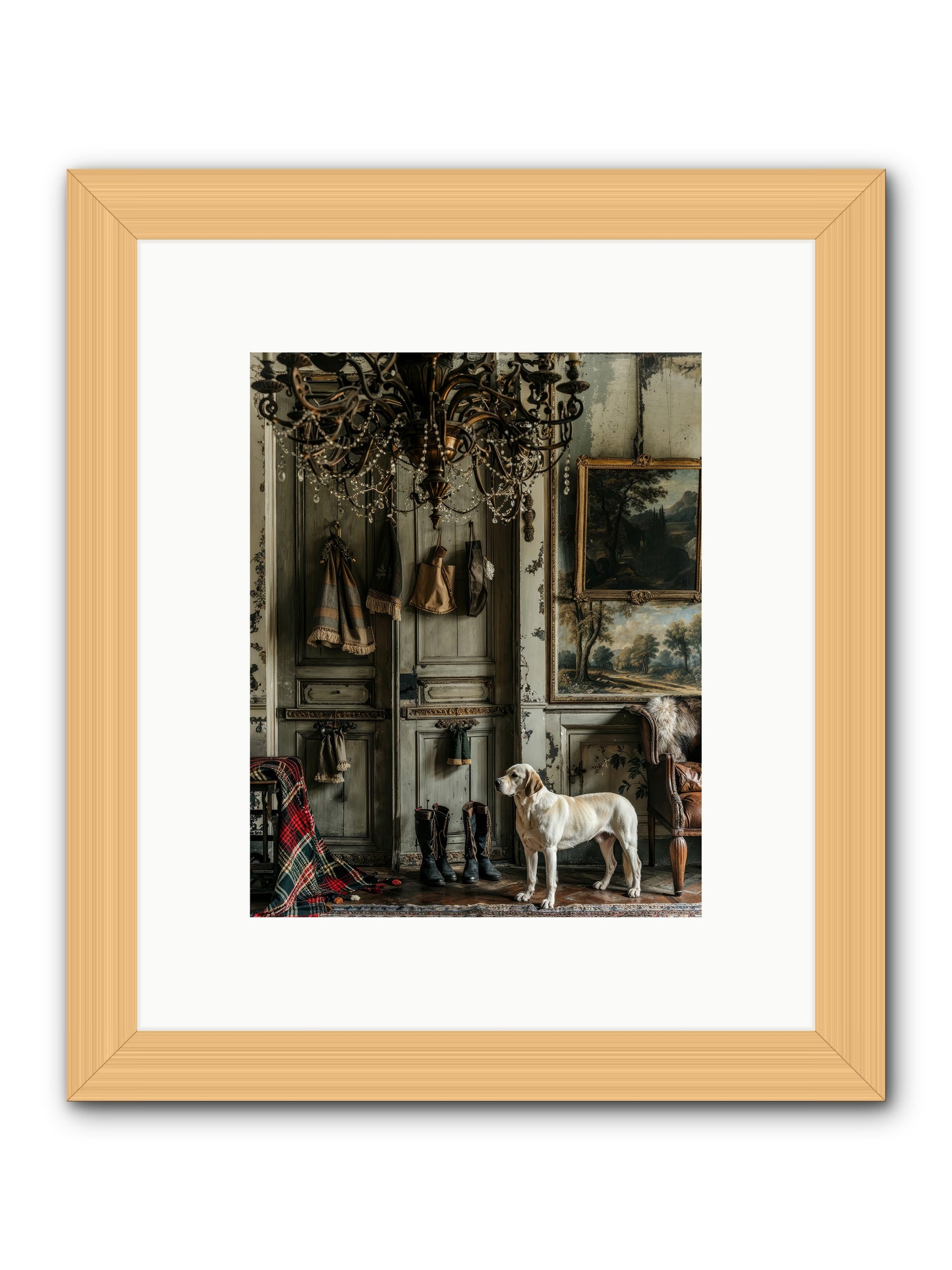 Sir Whiskers Von Snuggle -- Framed Print - Natural 8x10