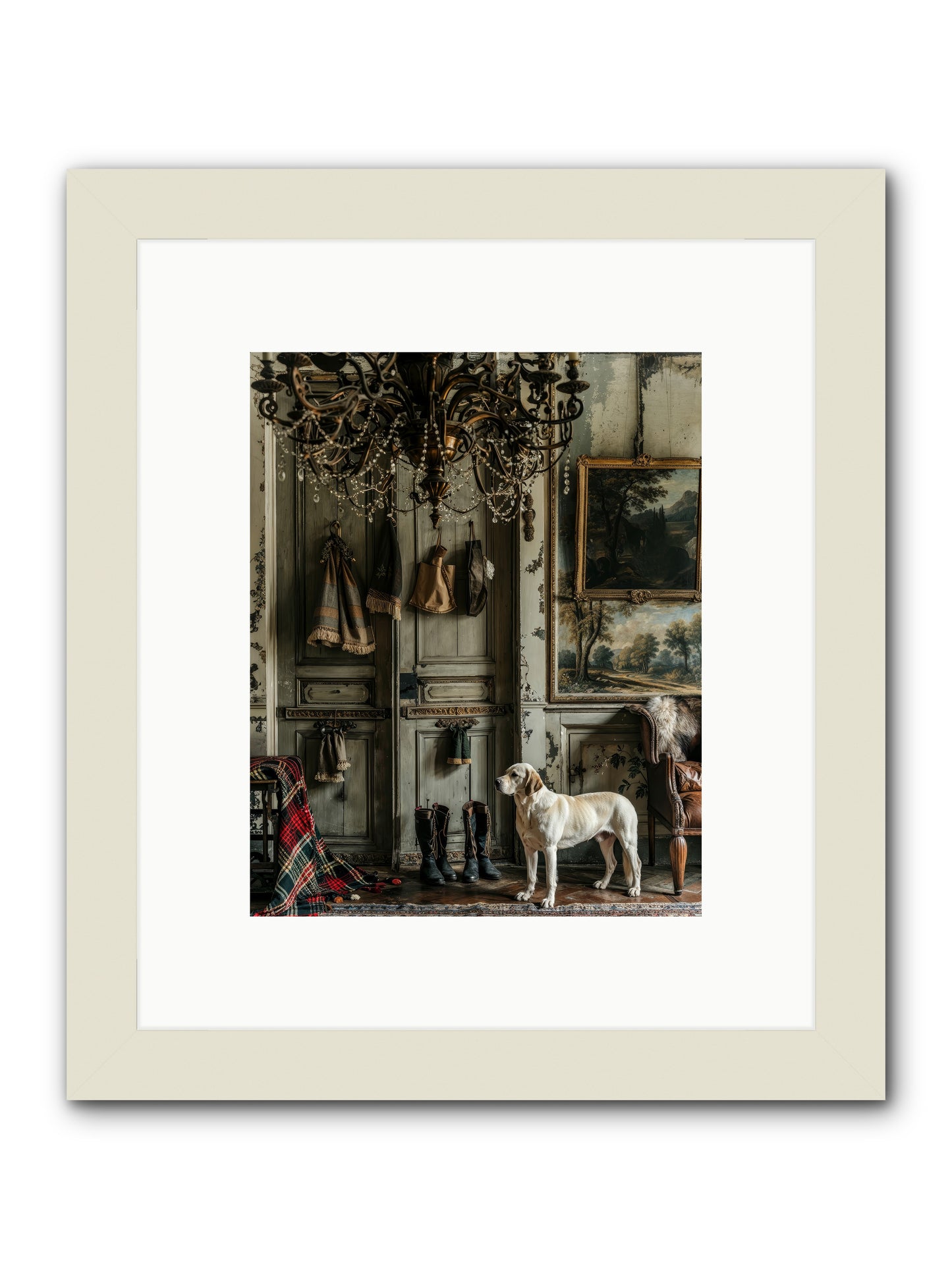 Sir Whiskers Von Snuggle -- Framed Print - White 8x10