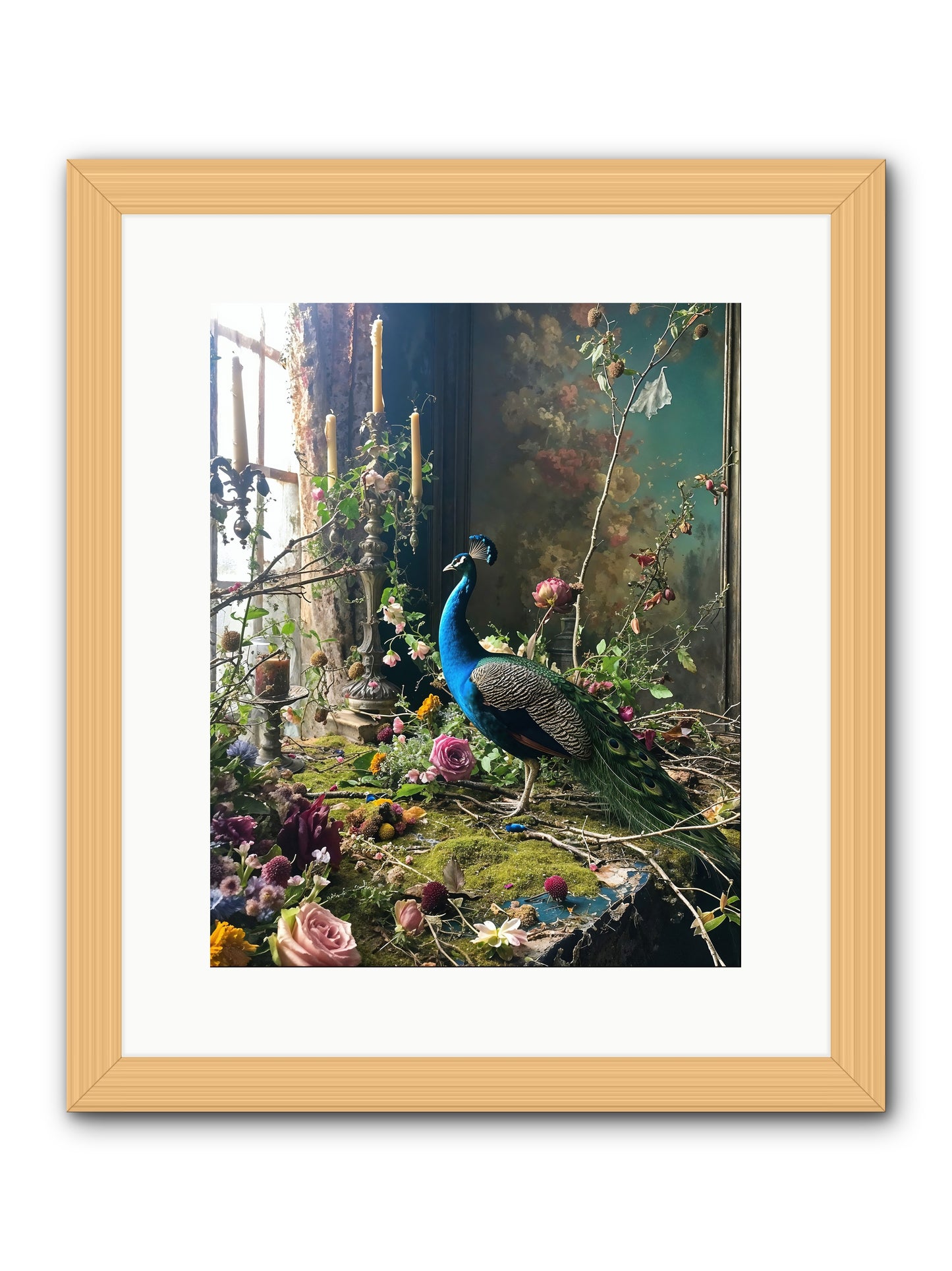 Siren Of The Gardens -- Framed Print - Natural 12x15