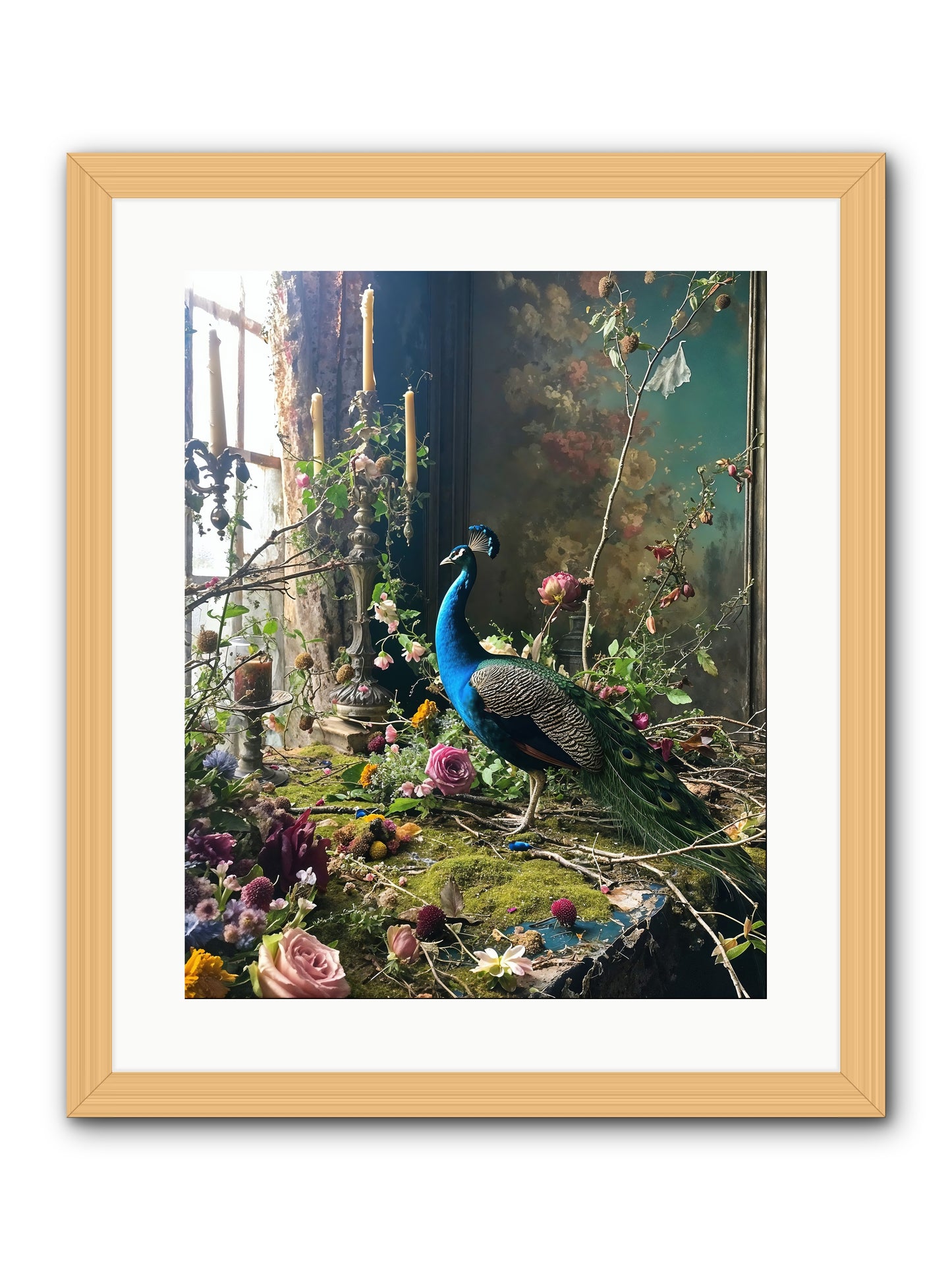Siren Of The Gardens -- Framed Print - Natural 16x20