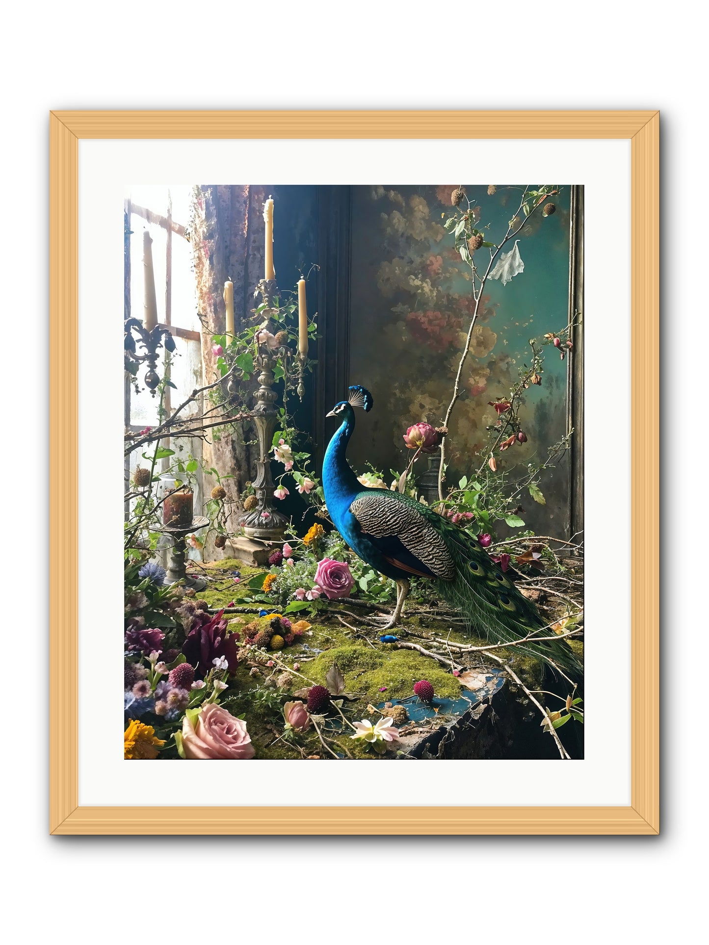 Siren Of The Gardens -- Framed Print - Natural 20x25