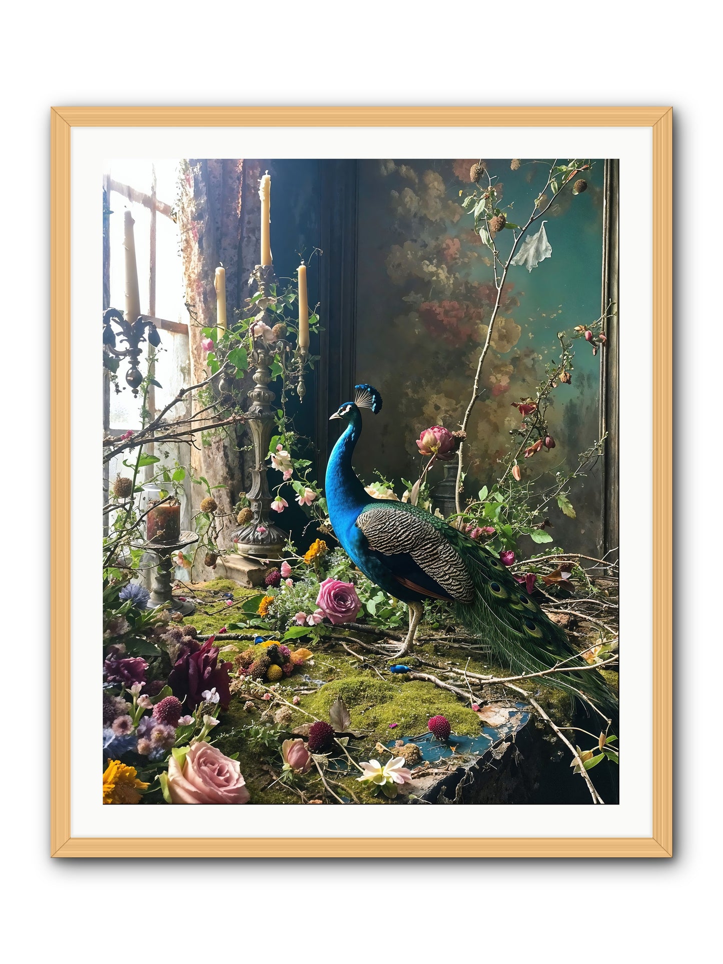 Siren Of The Gardens -- Framed Print - Natural 32x40